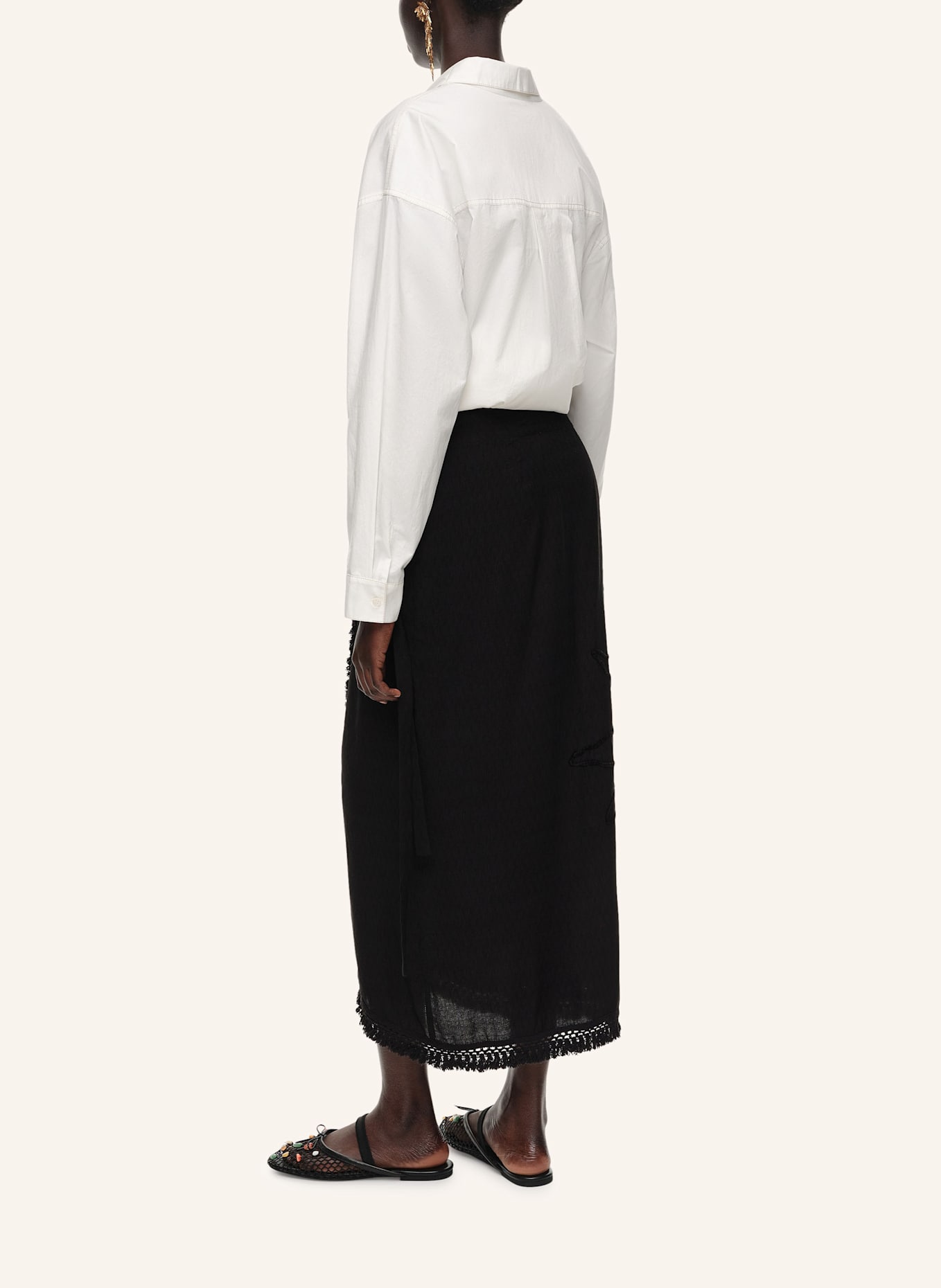 BIMBA Y LOLA Midi-Sarongrock: SCHWARZ
