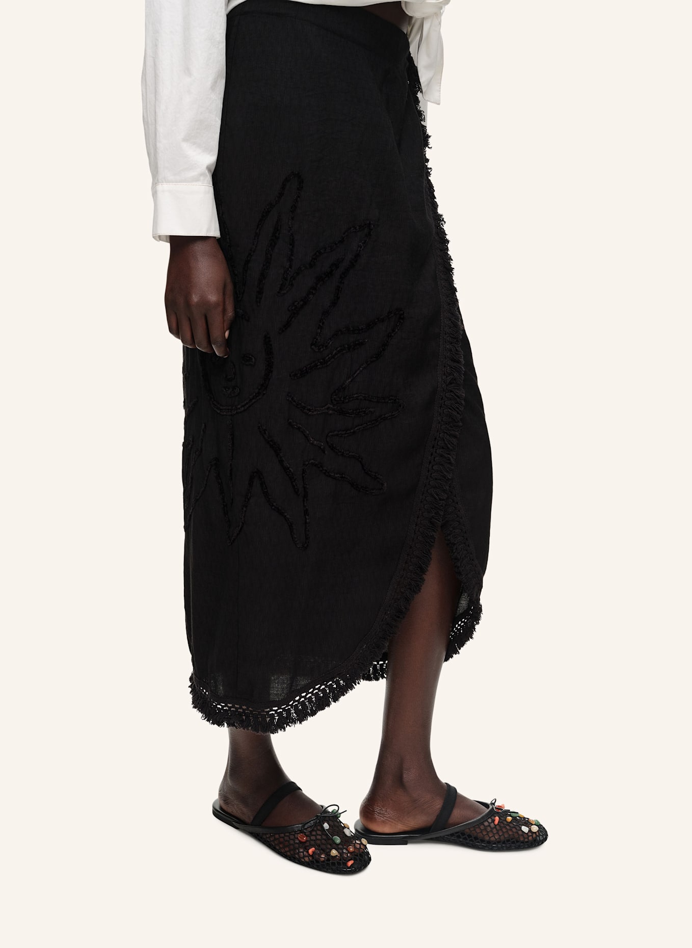 BIMBA Y LOLA Midi-Sarongrock: SCHWARZ