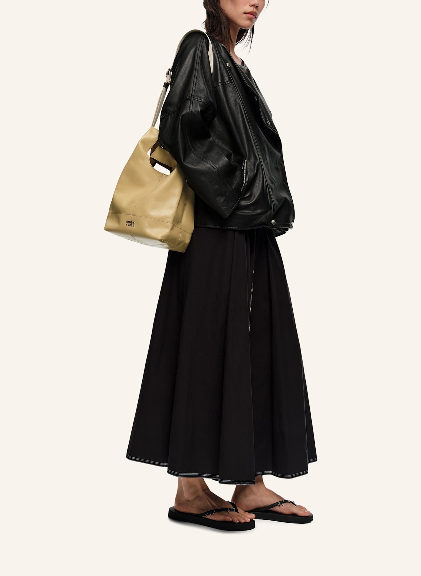 BIMBA Y LOLA Ledertasche: KHAKI
