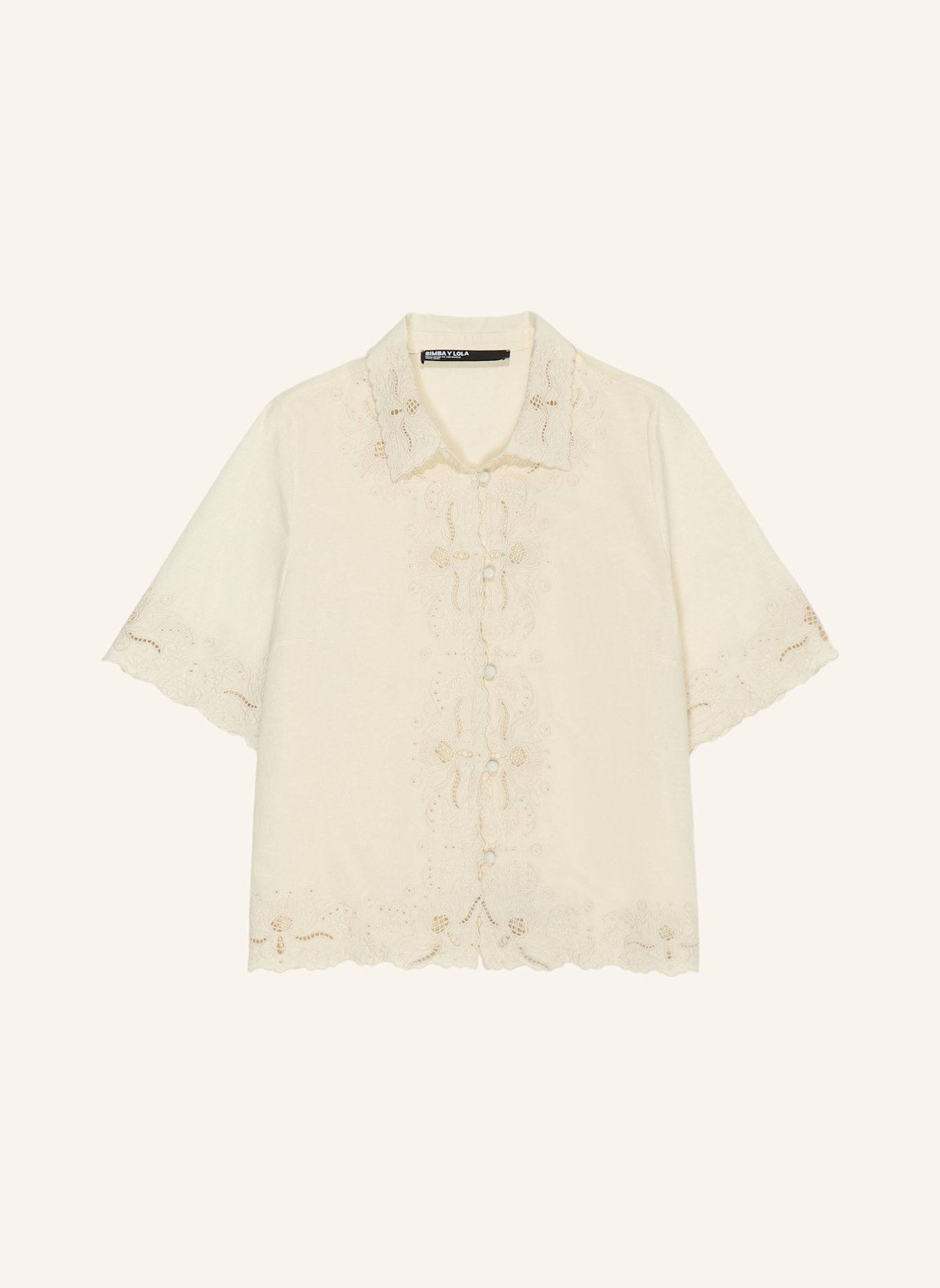 BIMBA Y LOLA Leinen-Baumwoll-Shirt: KHAKI