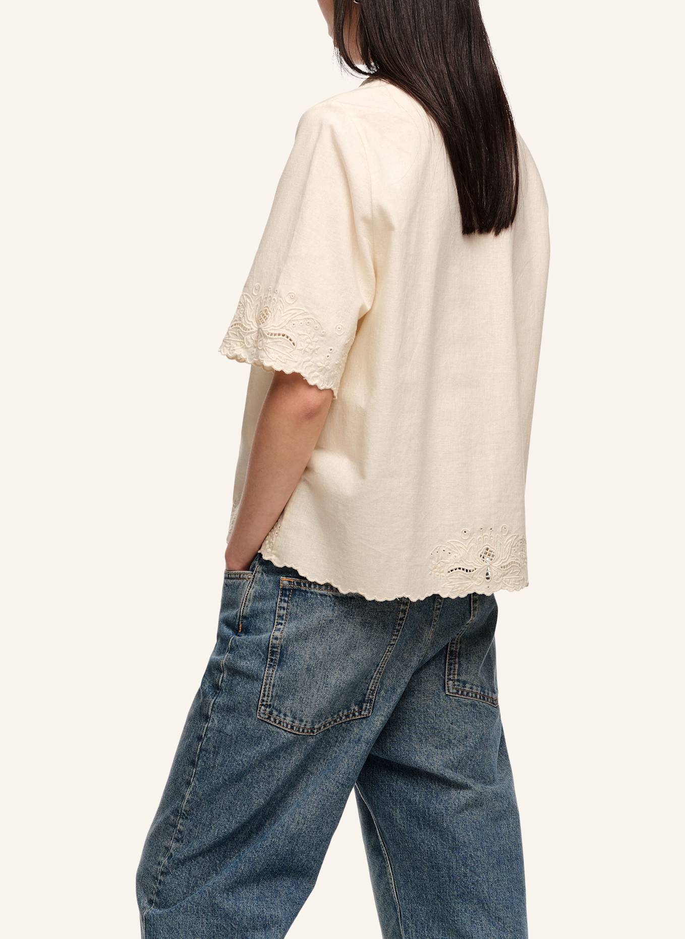 BIMBA Y LOLA Leinen-Baumwoll-Shirt: KHAKI