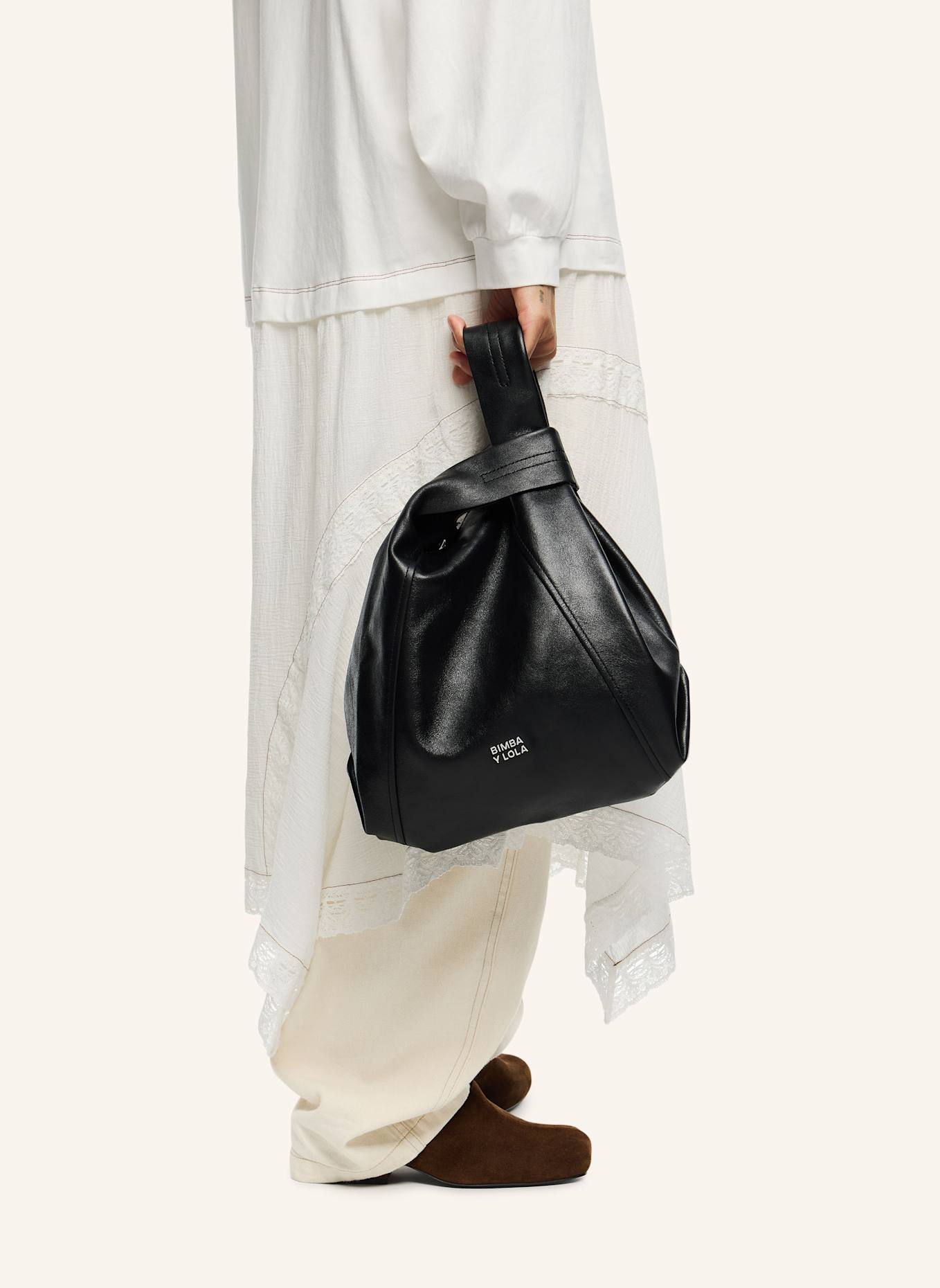 BIMBA Y LOLA Ledertasche: SCHWARZ