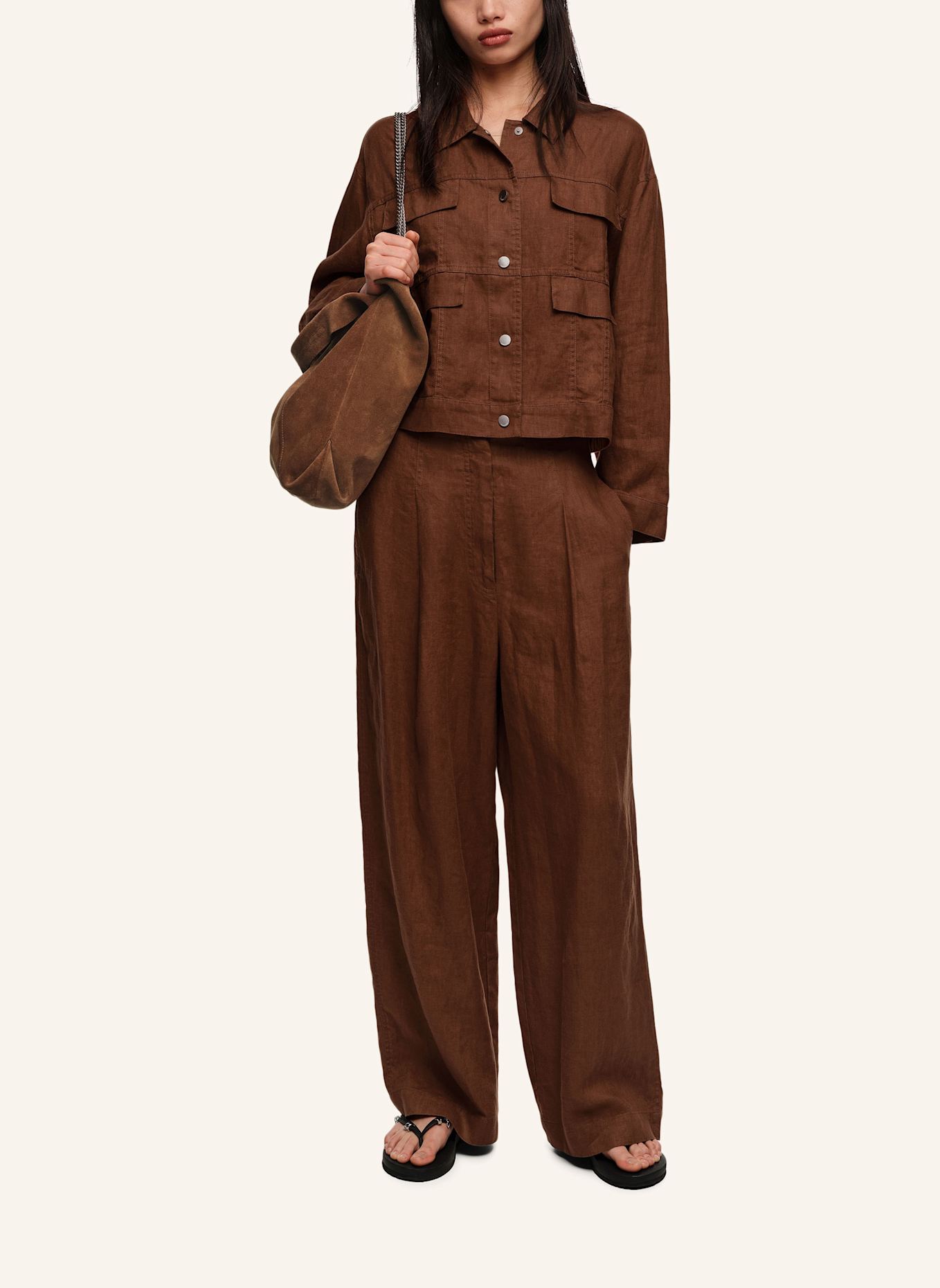 BIMBA Y LOLA Leinenhose: BRAUN