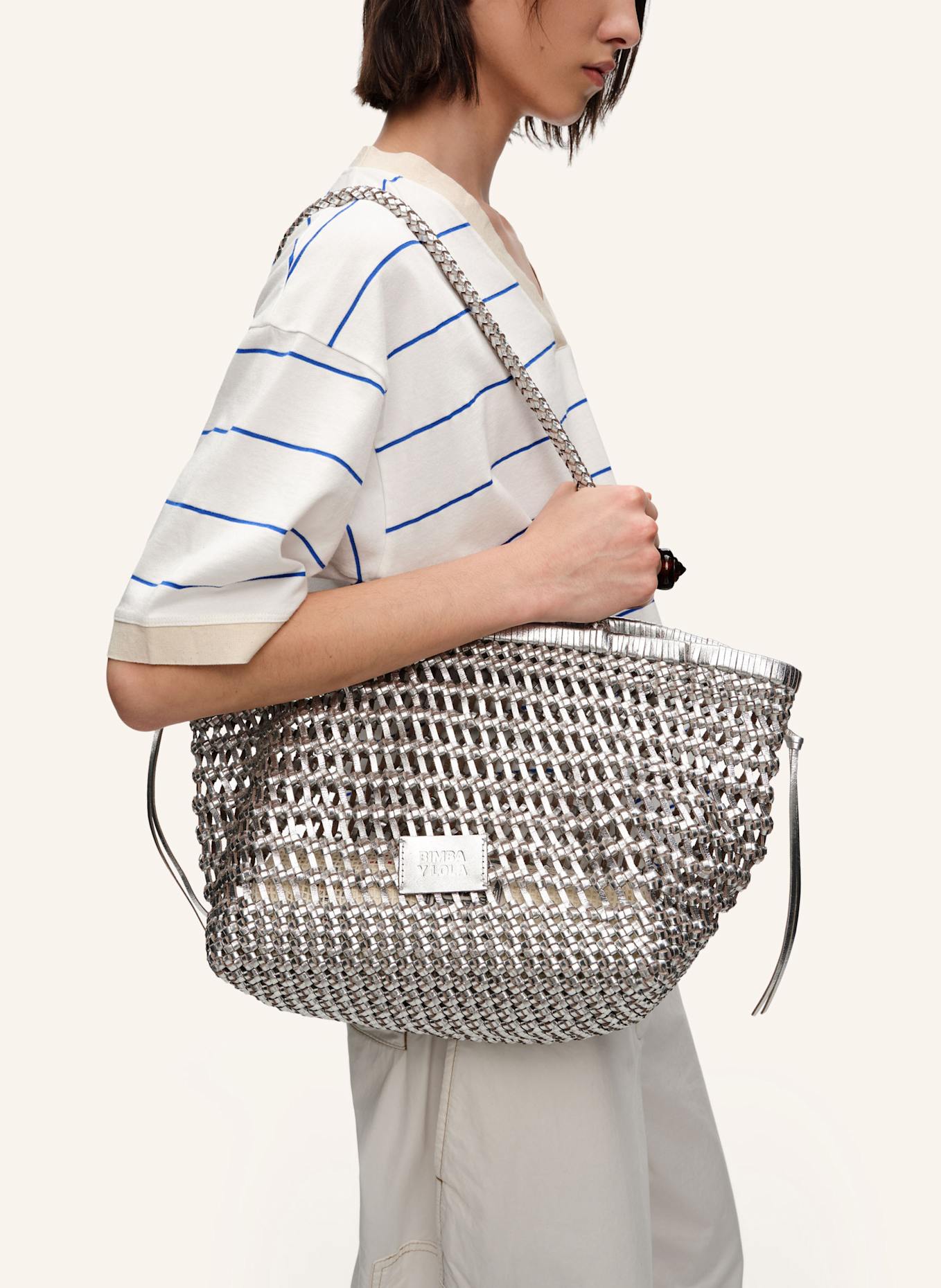 BIMBA Y LOLA Shopper: SILBER