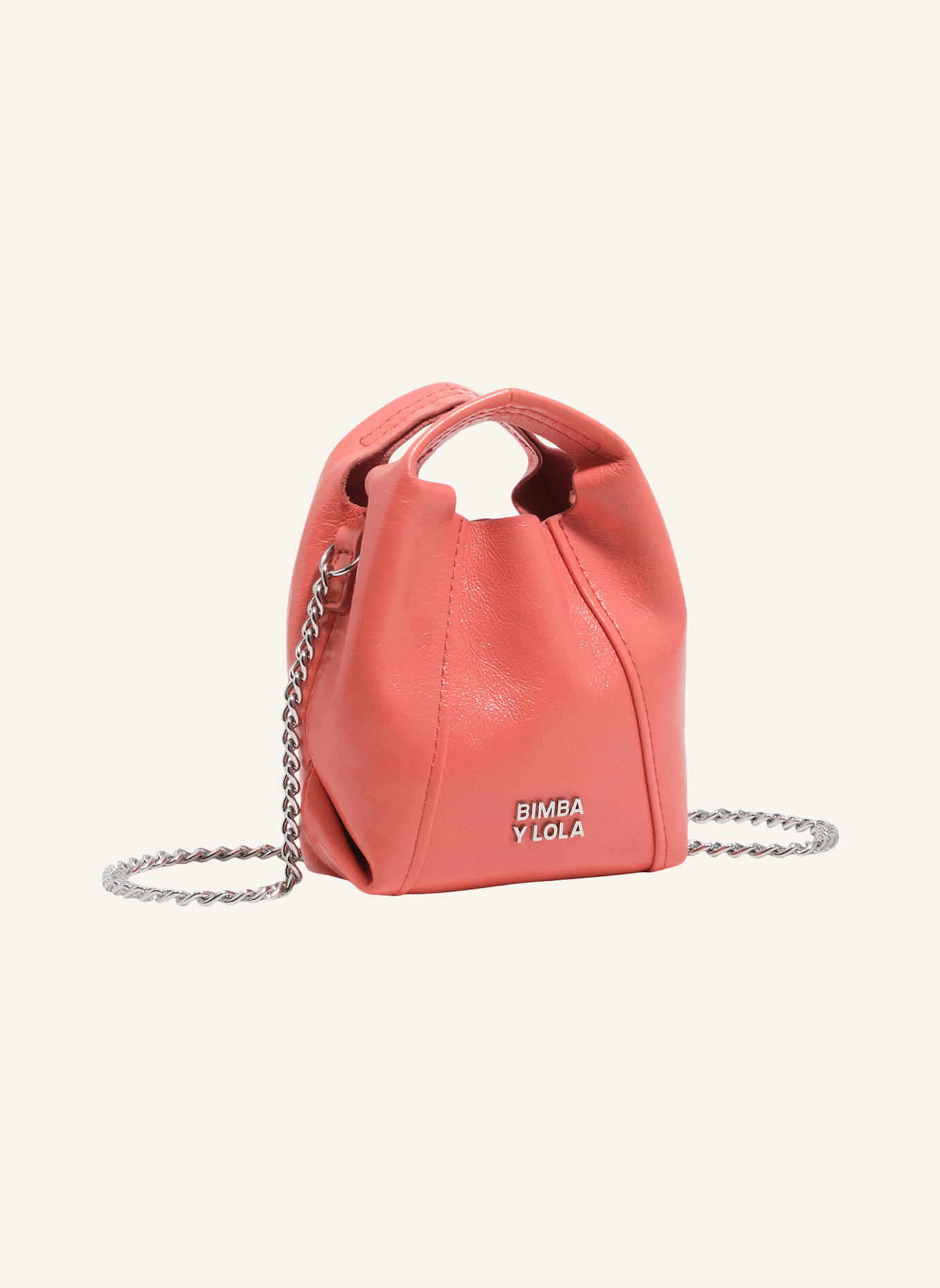 BIMBA Y LOLA Tasche klein Leder Papier-Optik: ORANGE