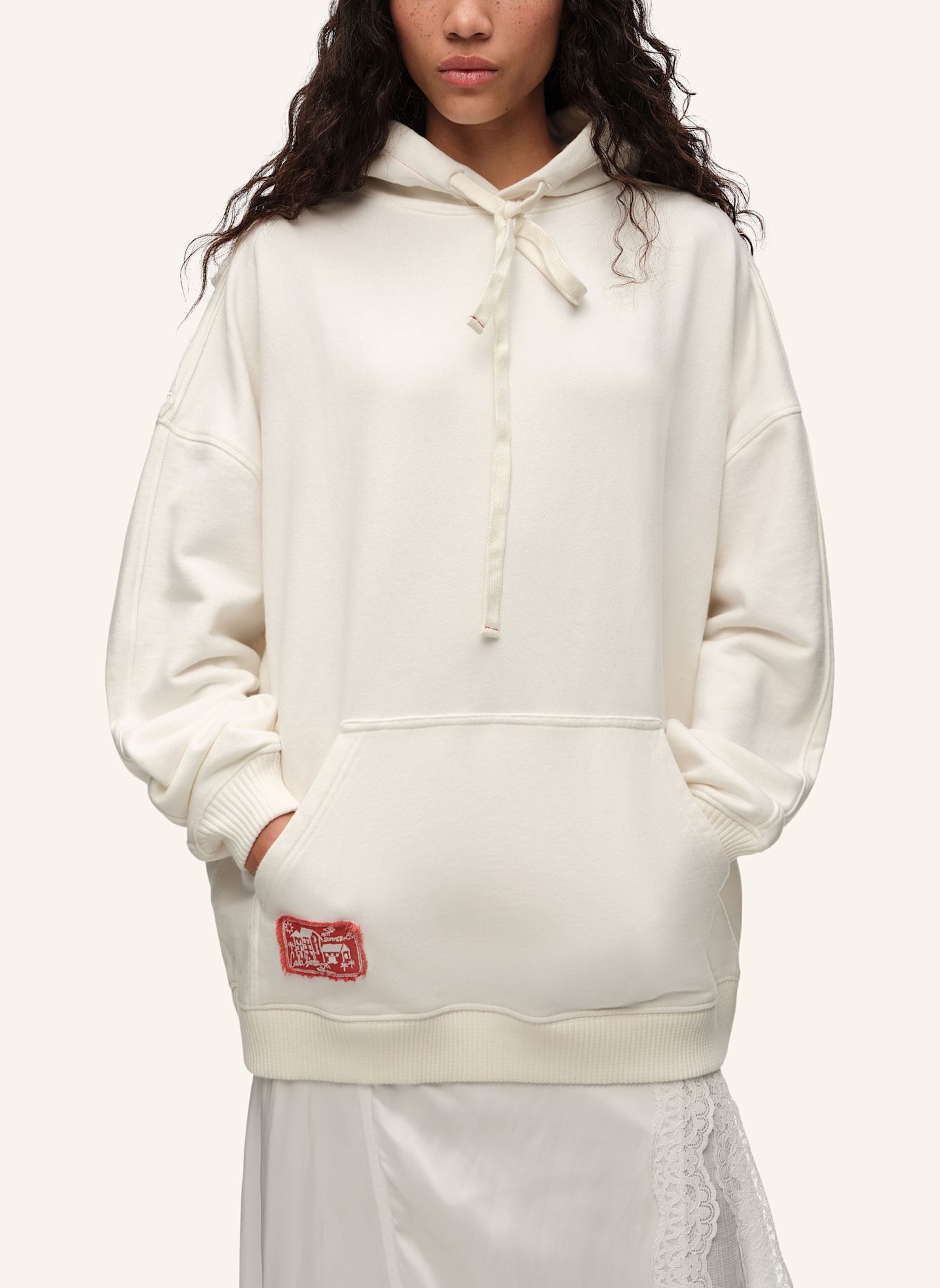 BIMBA Y LOLA Oversize-Hoodie: WEISS