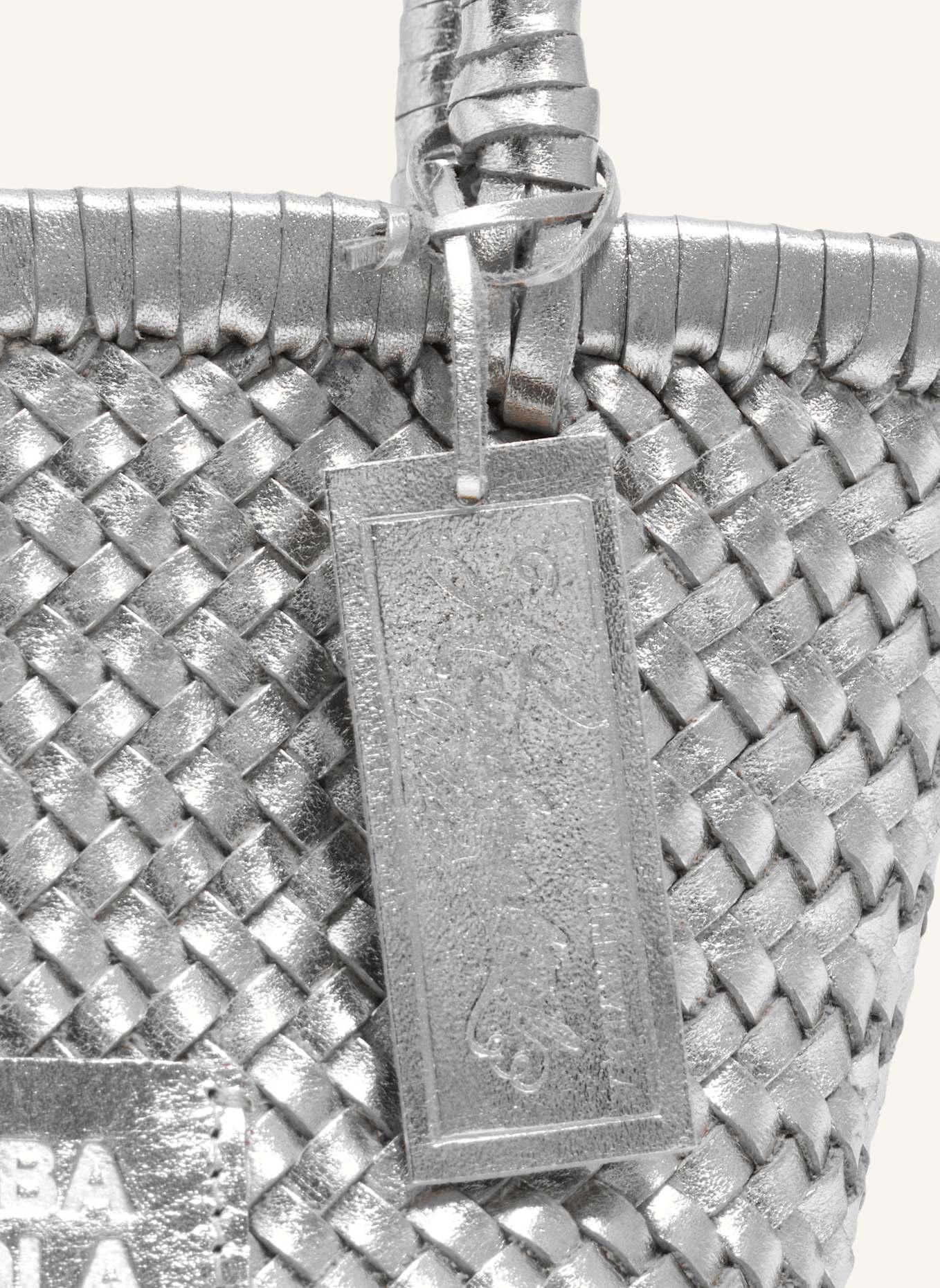 BIMBA Y LOLA Mini-Tasche Flechtleder: SILBER