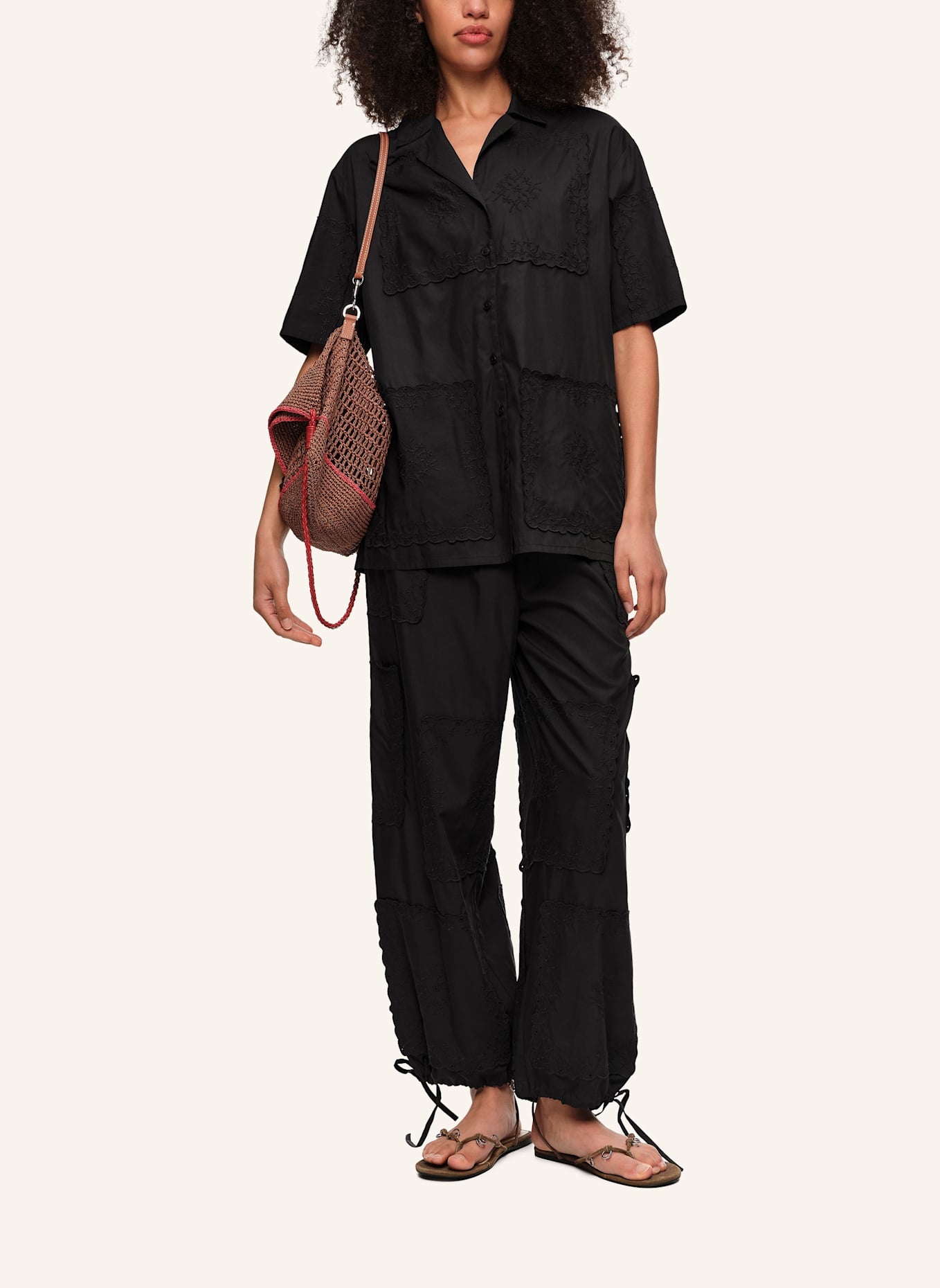 BIMBA Y LOLA Patchwork-Hose: SCHWARZ