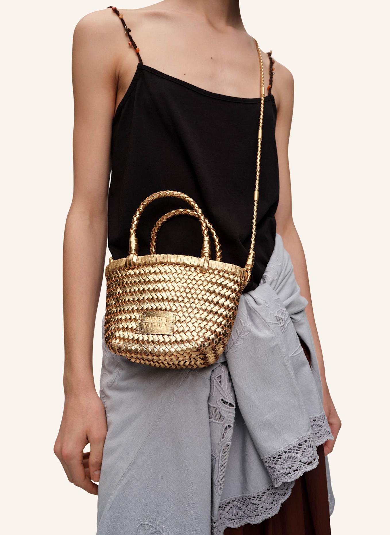 BIMBA Y LOLA Mini-Tasche Flechtleder: GOLD