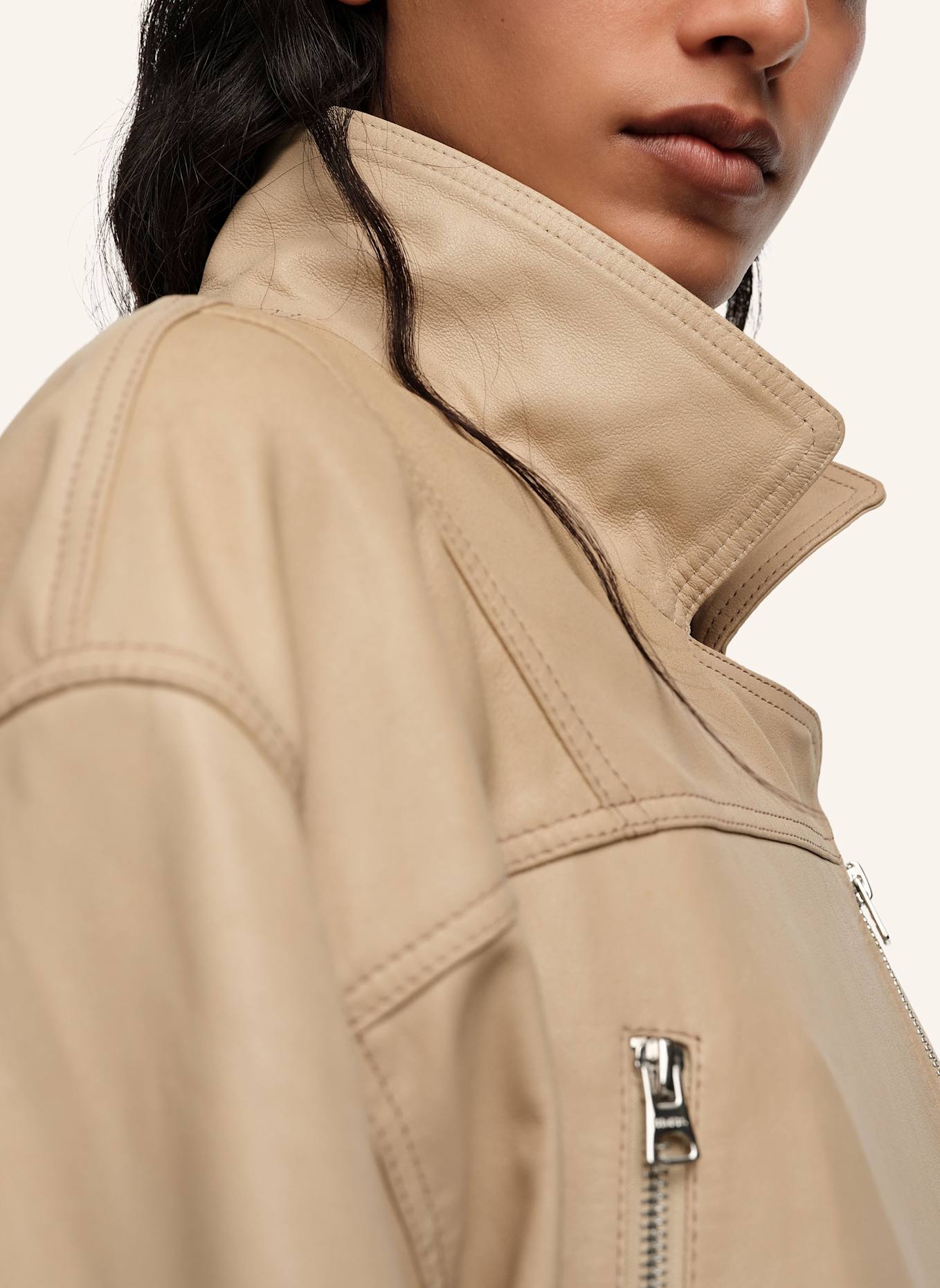 BIMBA Y LOLA Lederjacke: GRAU