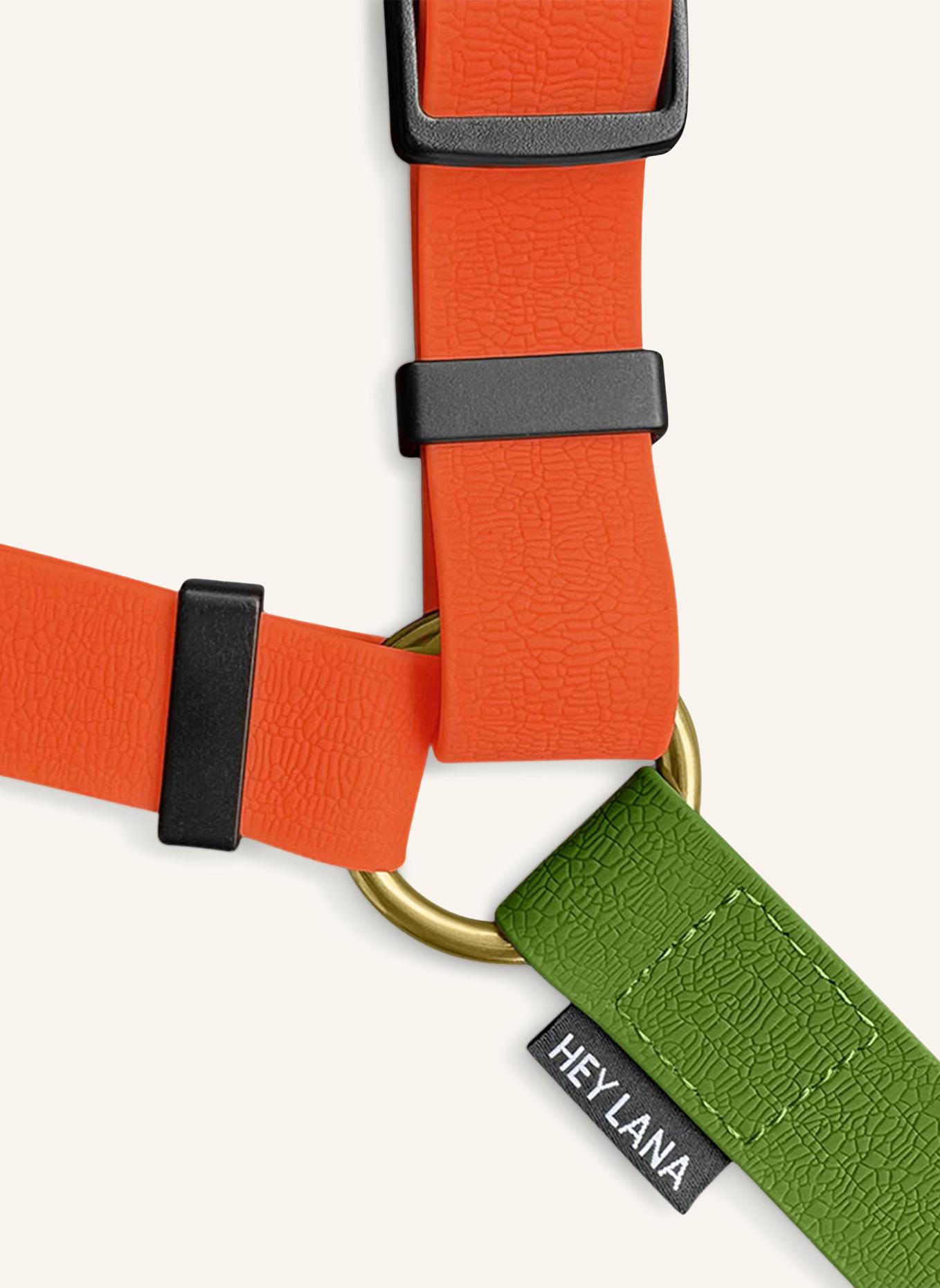 HEY LANA Hundegeschirr OUTDOOR FLEX: NEONORANGE/ GRÜN