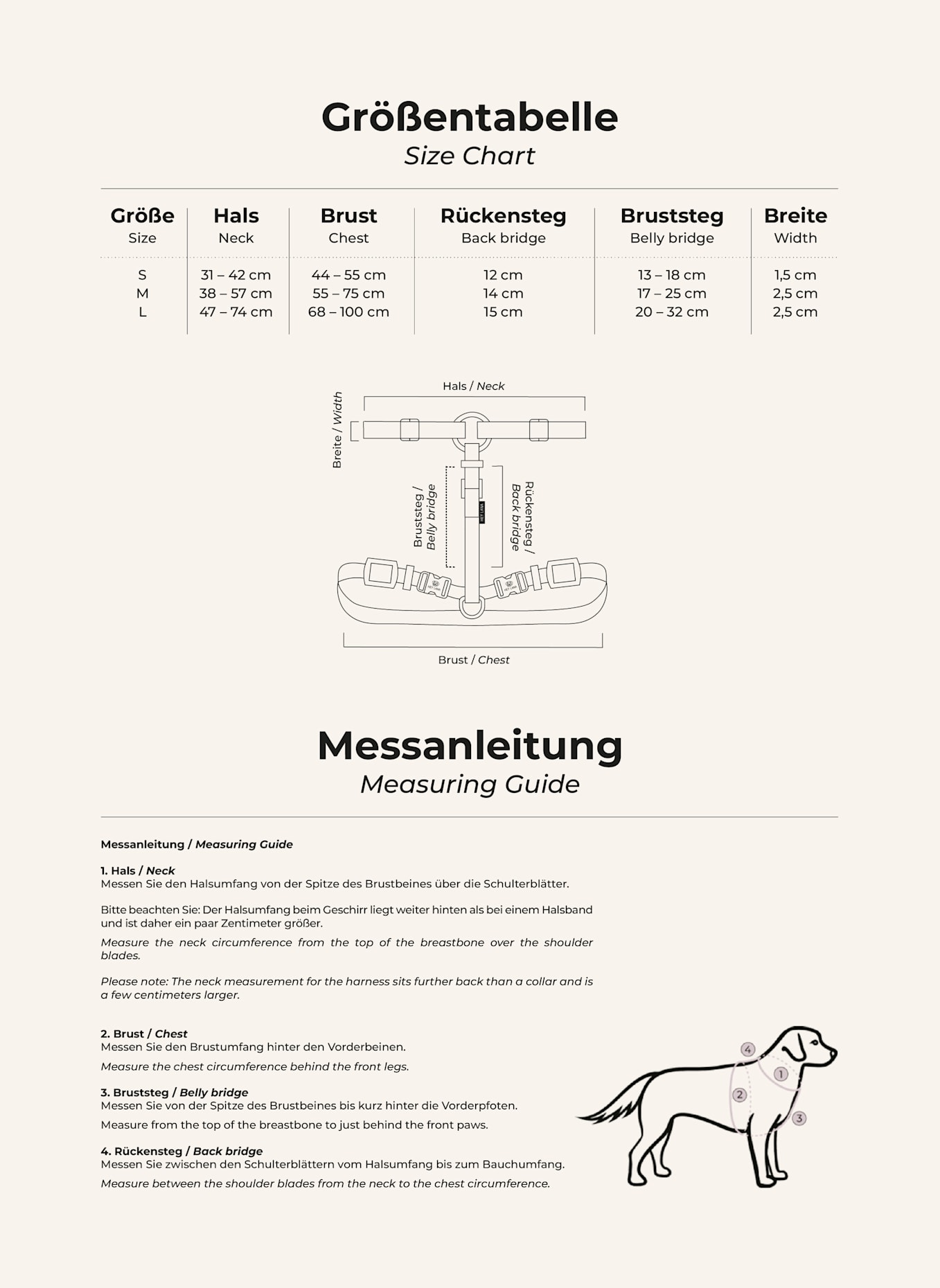 HEY LANA Hundegeschirr OUTDOOR FLEX: CAMEL/ BEIGE