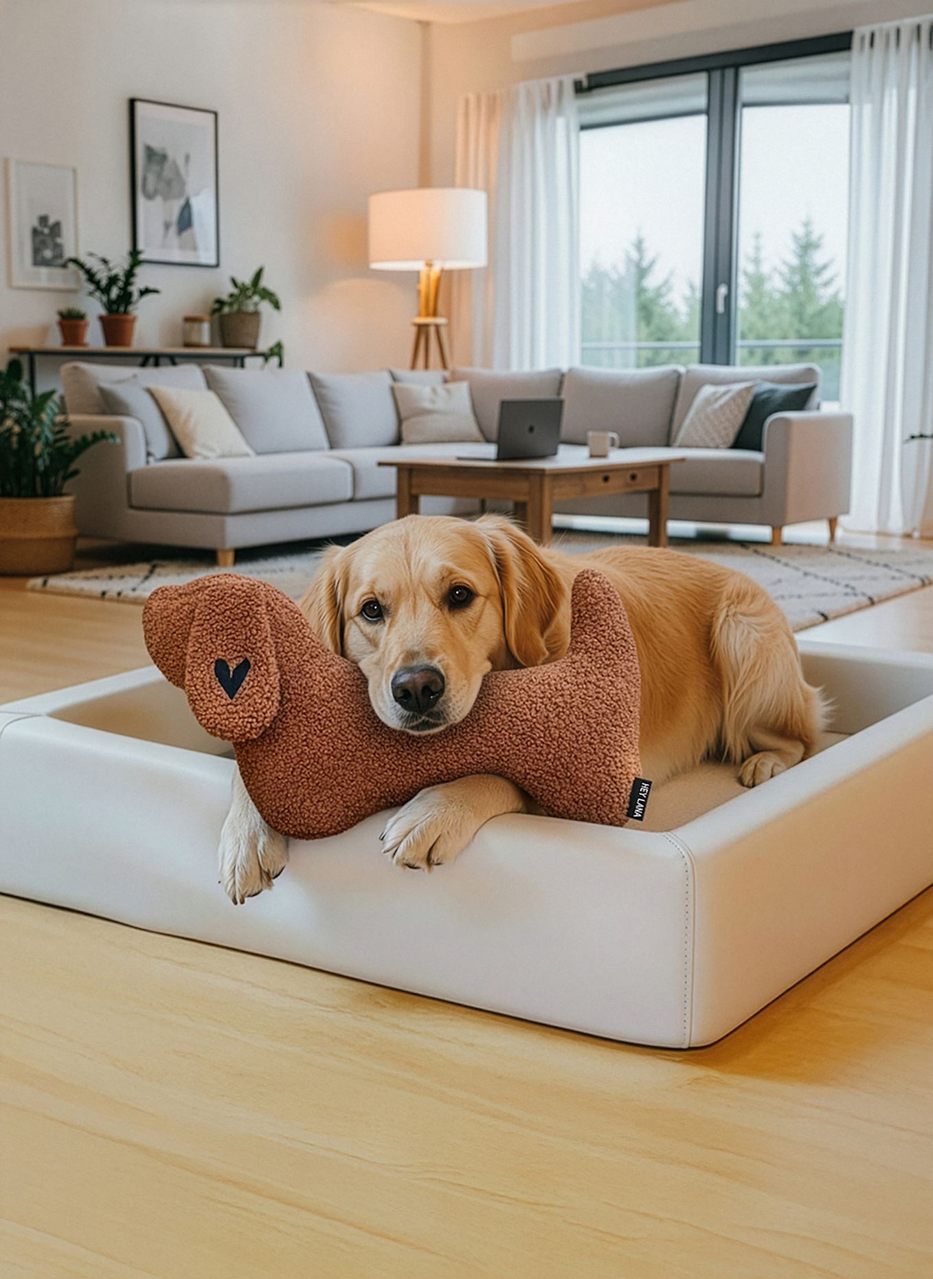 HEY LANA Hundekissen THE SNUGGLE PUP CREME: BRAUN/ SCHWARZ