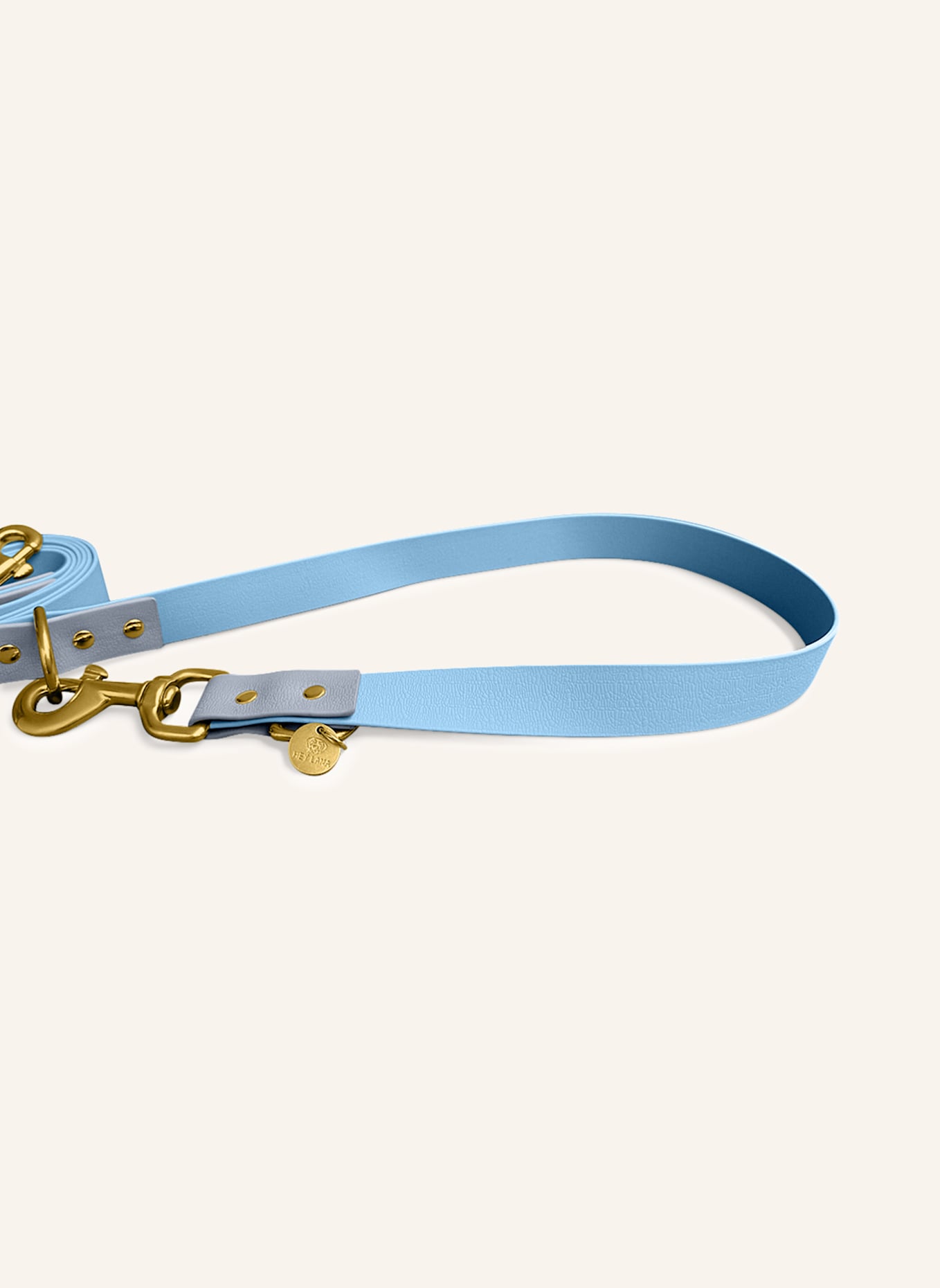 HEY LANA Hundeleine OUTDOOR FLEX: TAUPE/ HELLBLAU