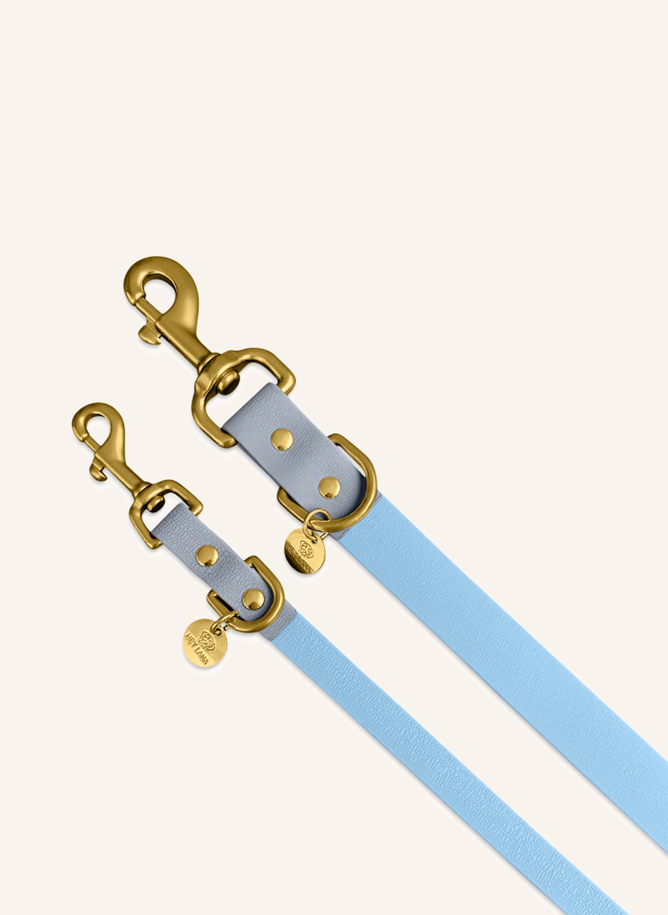 HEY LANA Hundeleine OUTDOOR FLEX: TAUPE/ HELLBLAU