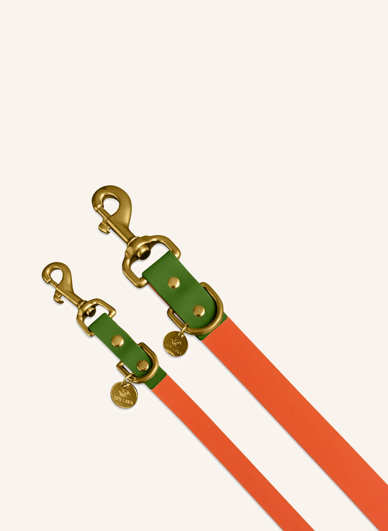 HEY LANA Hundeleine OUTDOOR FLEX: NEONORANGE/ GRÜN