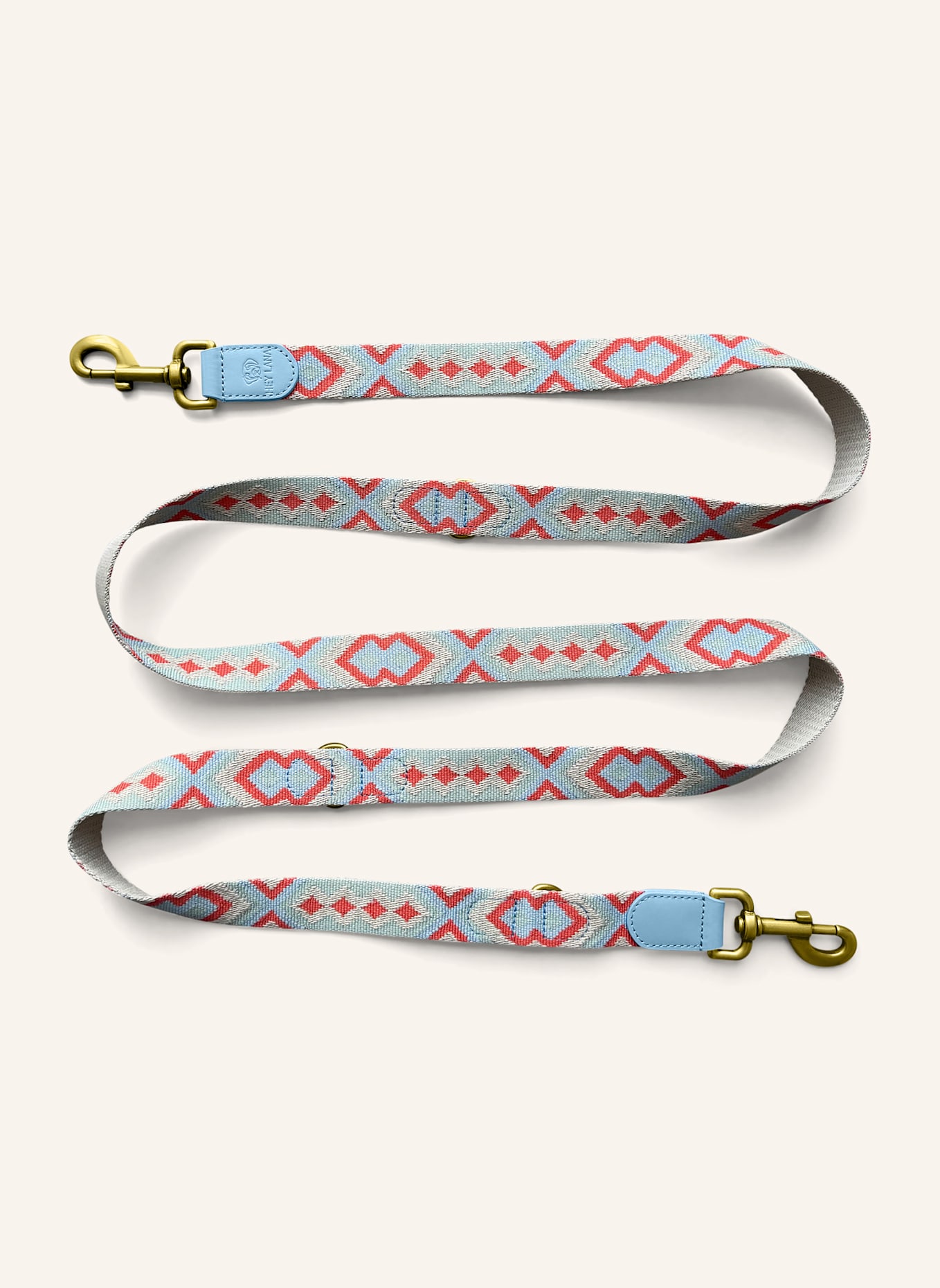 HEY LANA Hundeleine TRÈS CHIC: ROT/ HELLBLAU