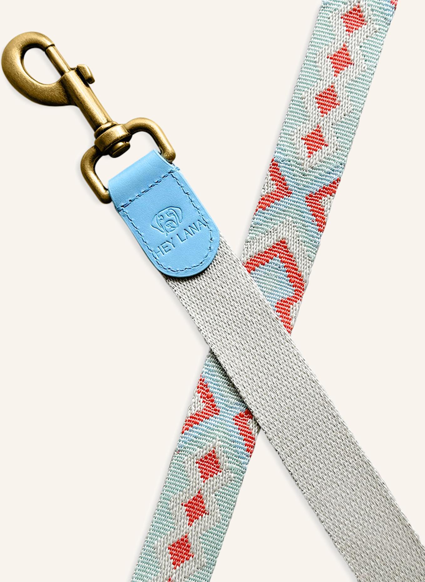 HEY LANA Hundeleine TRÈS CHIC: ROT/ HELLBLAU