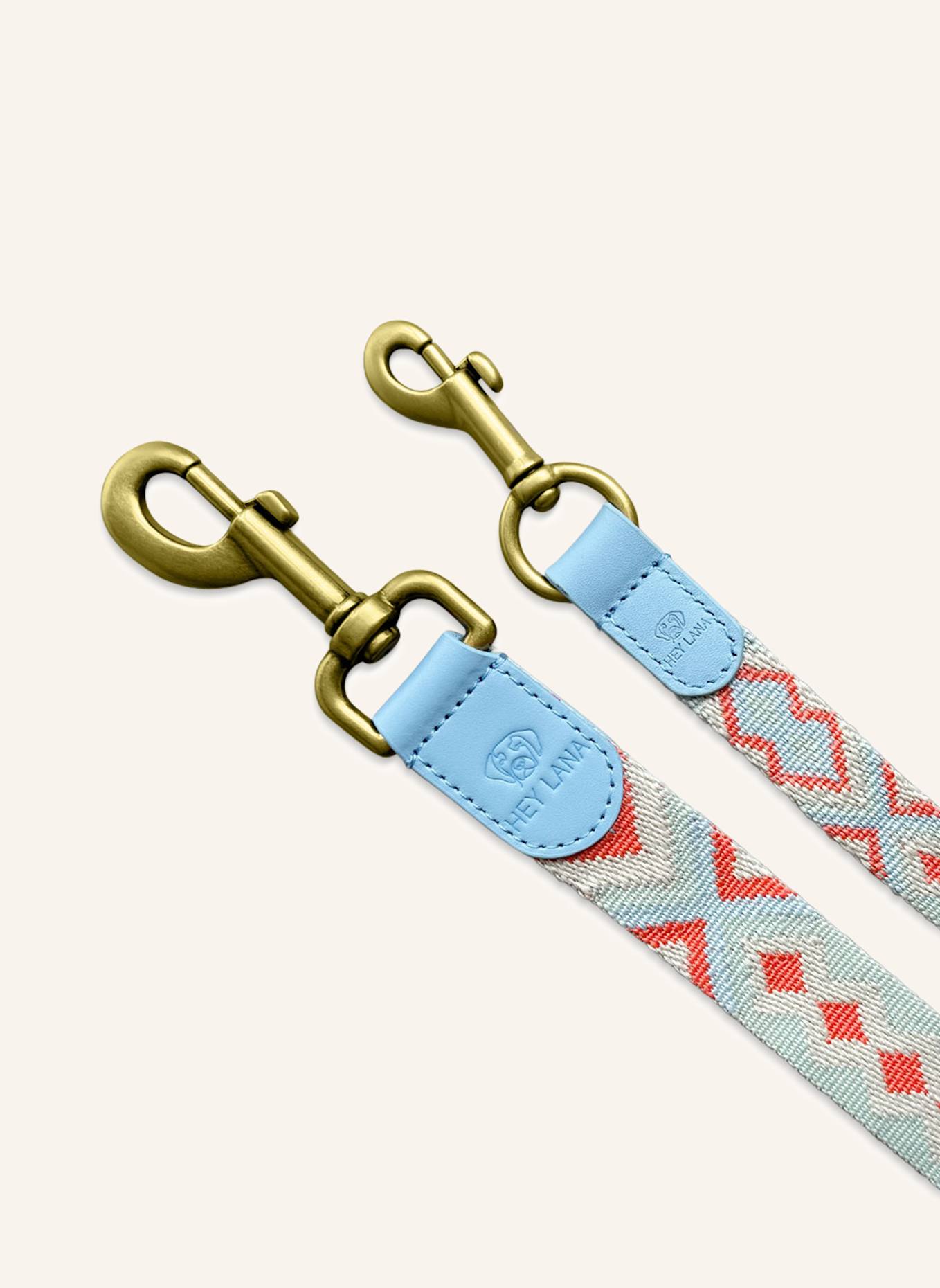 HEY LANA Hundeleine TRÈS CHIC: ROT/ HELLBLAU