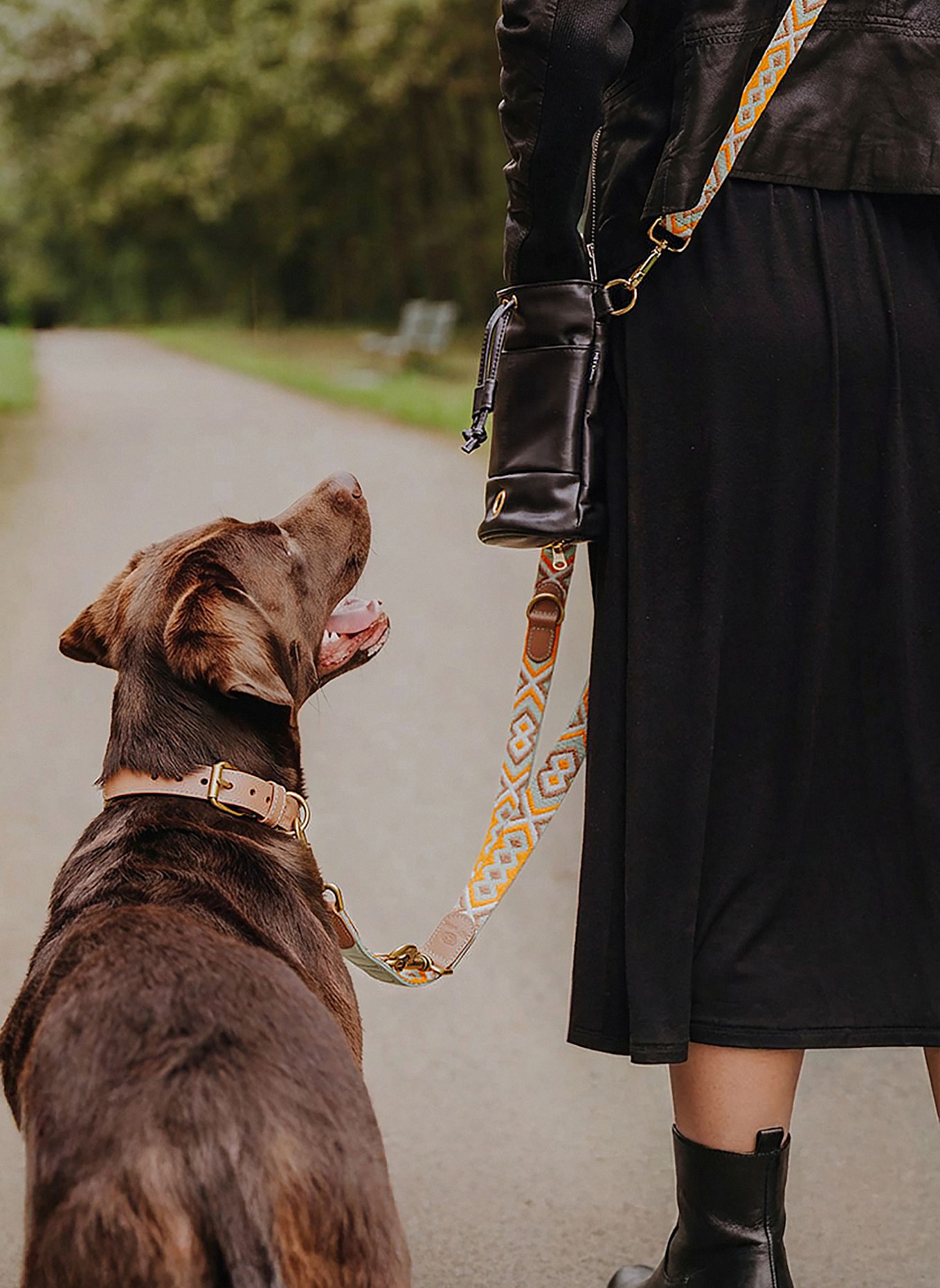 HEY LANA Hundeleine TRÈS CHIC: MINT/ ORANGE