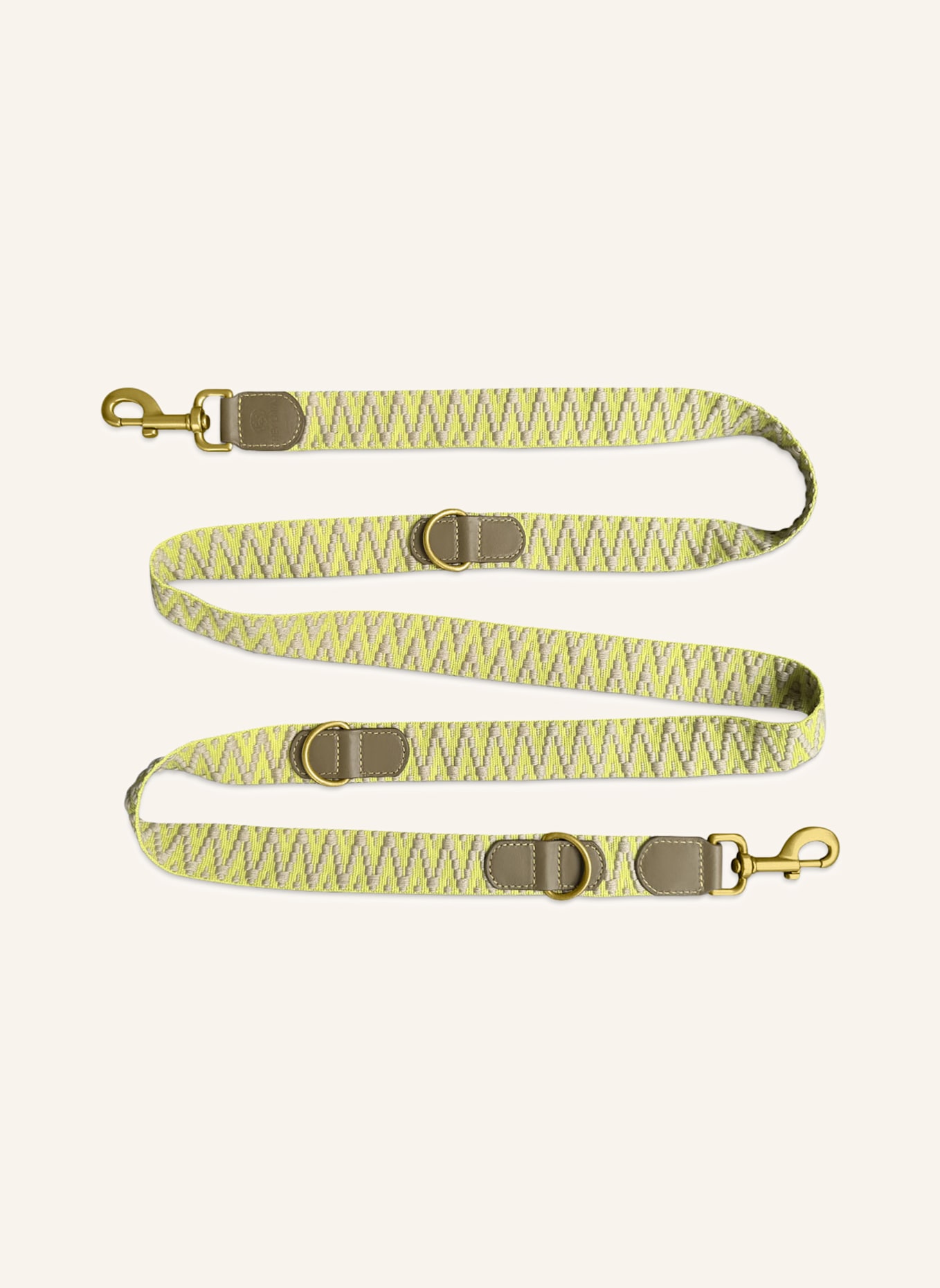 HEY LANA Hundeleine TRÈS CHIC: OLIV/ NEONGELB