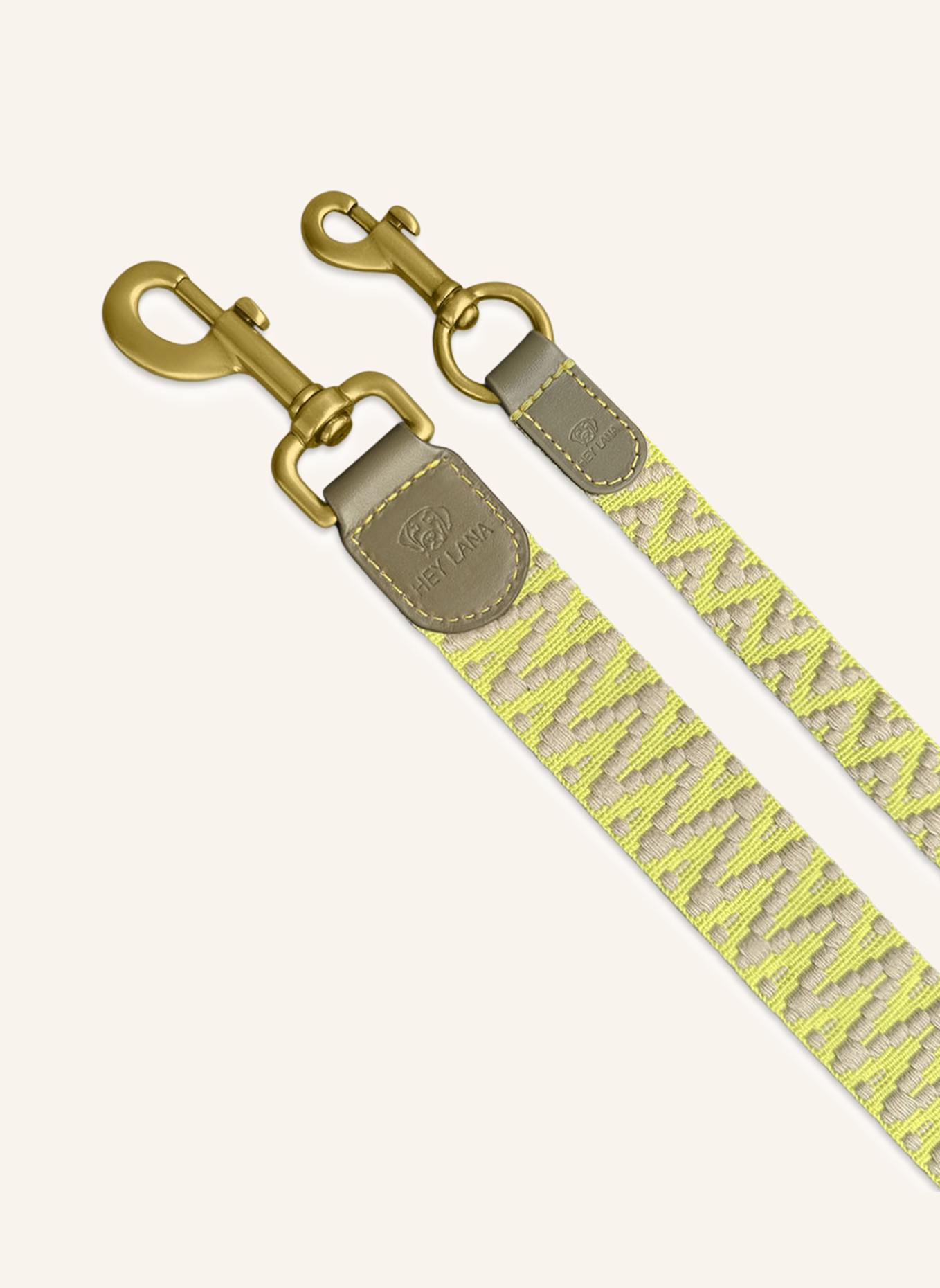 HEY LANA Hundeleine TRÈS CHIC: OLIV/ NEONGELB