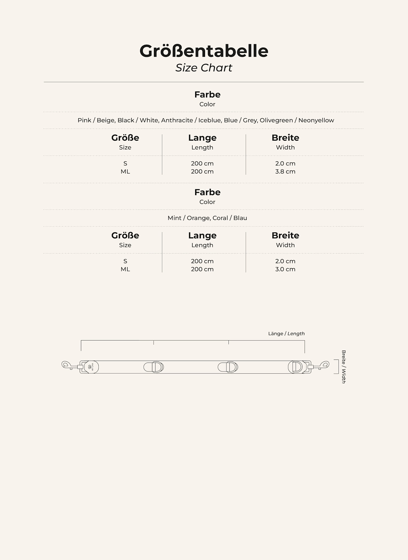 HEY LANA Hundeleine TRÈS CHIC: PINK/ BEIGE