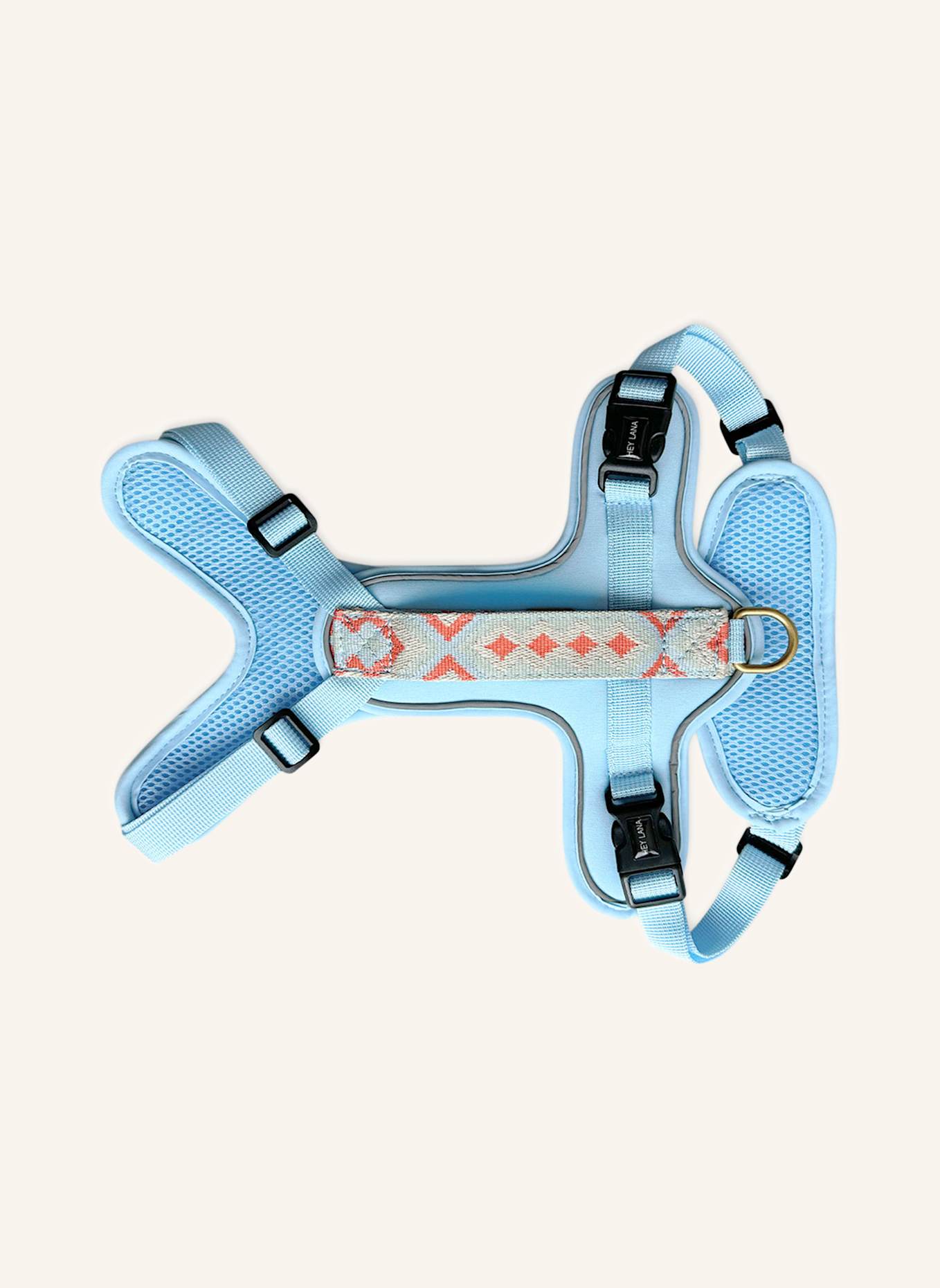 HEY LANA Hundegeschirr TRÈS CHIC: ROT/ HELLBLAU