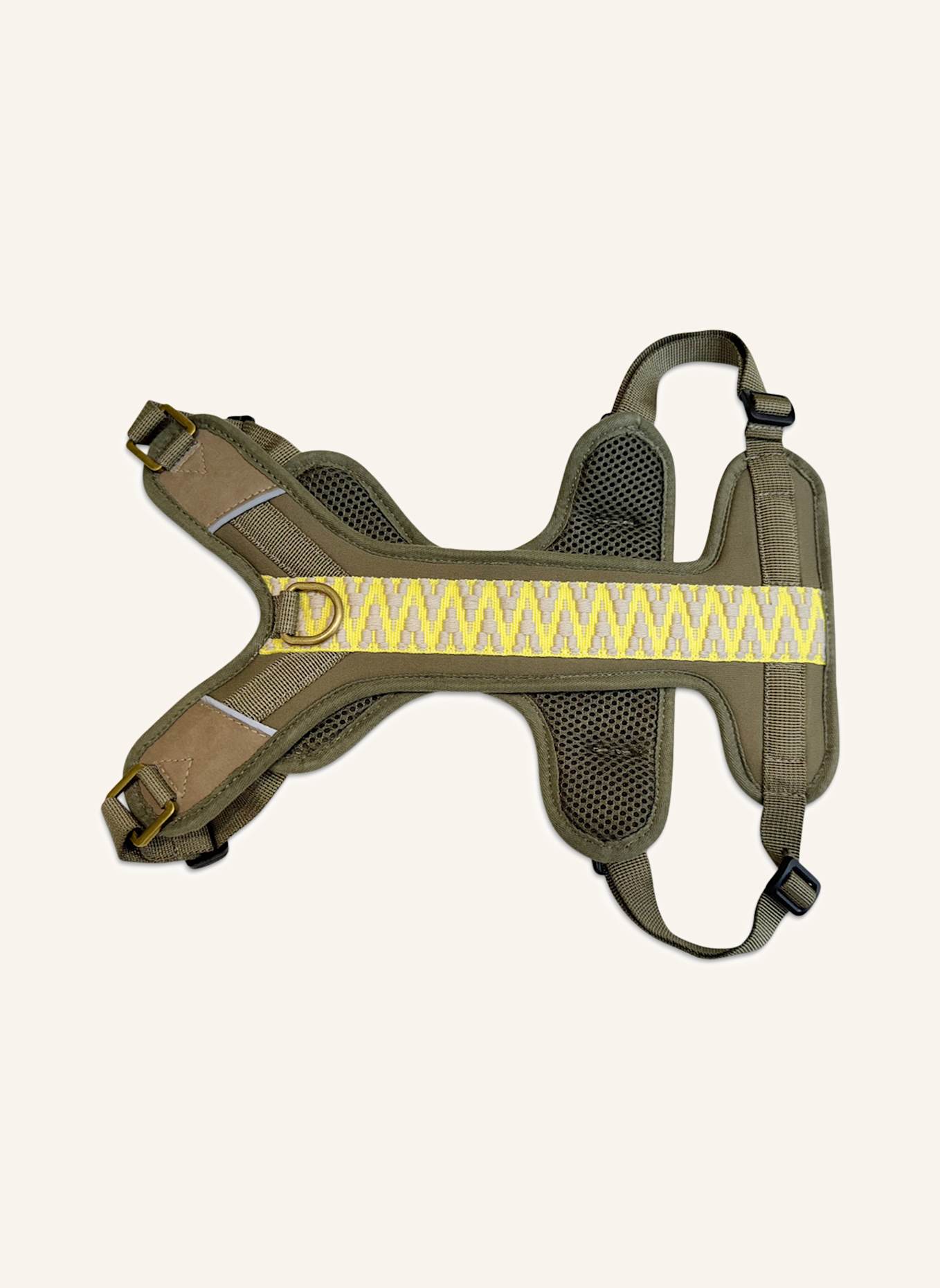 HEY LANA Hundegeschirr TRÈS CHIC: OLIV/ NEONGELB