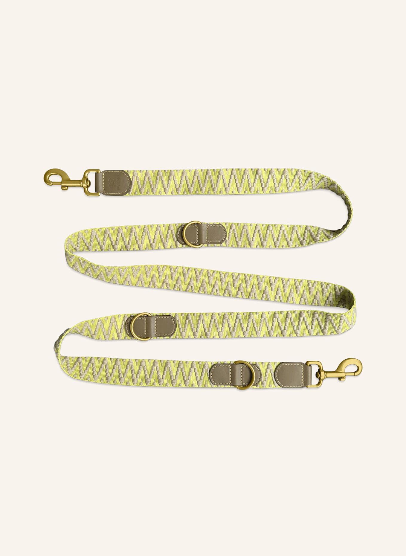 HEY LANA Hundeleine TRÈS CHIC: OLIV/ NEONGELB