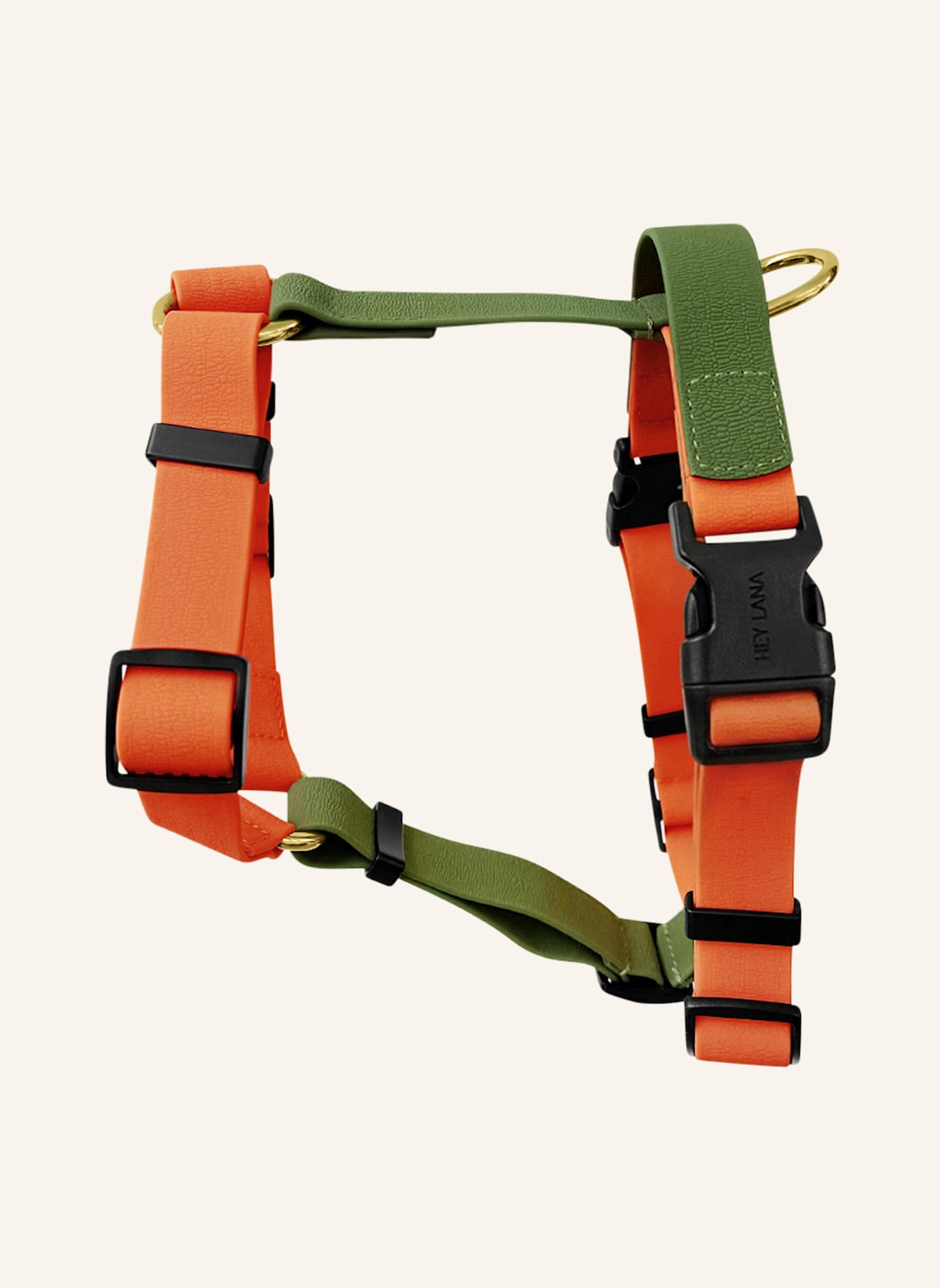 HEY LANA Hundegeschirr OUTDOOR FLEX: NEONORANGE/ GRÜN