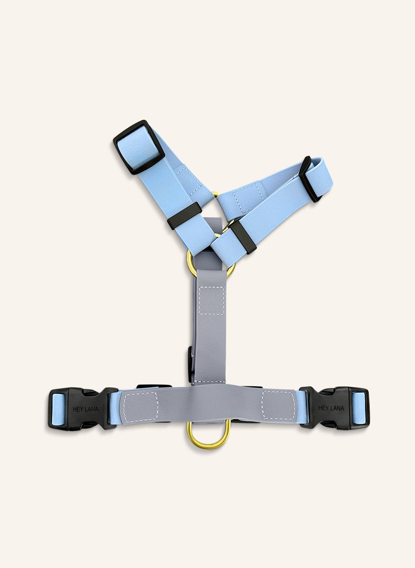 HEY LANA Hundegeschirr OUTDOOR FLEX: TAUPE/ HELLBLAU