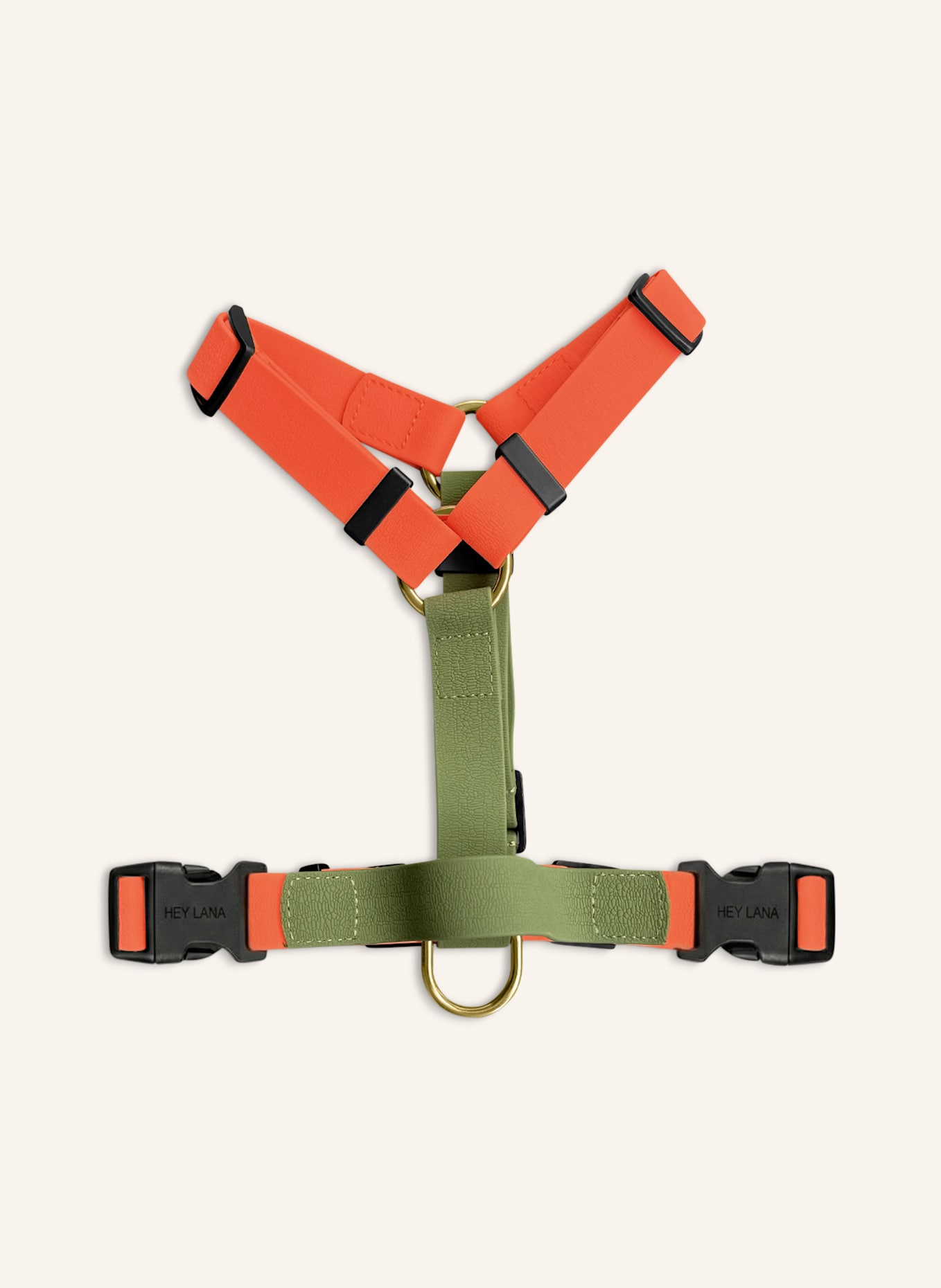 HEY LANA Hundegeschirr OUTDOOR FLEX: NEONORANGE/ GRÜN