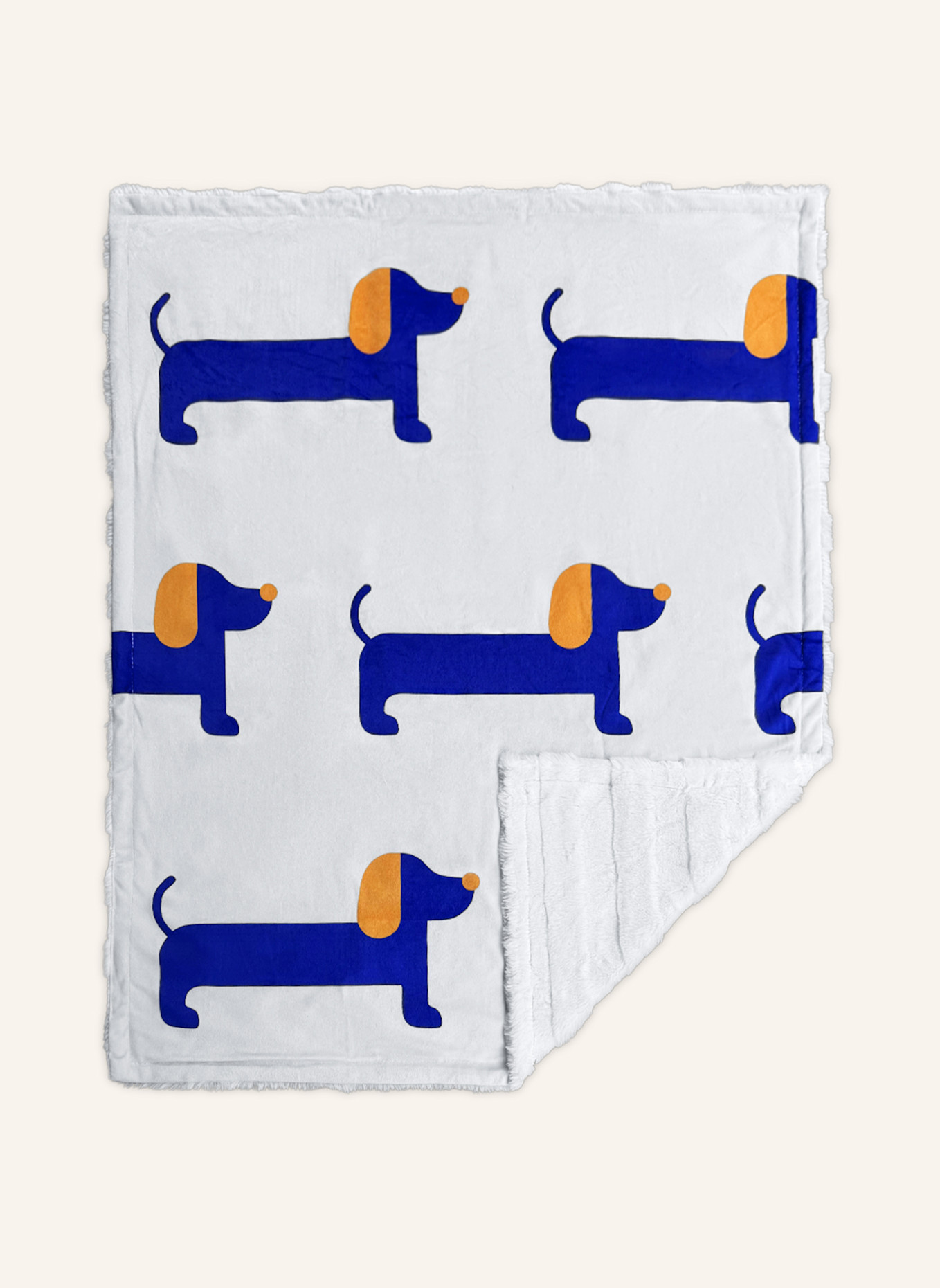 HEY LANA Hundedecke THE COZY PUP: BLAU/ WEISS