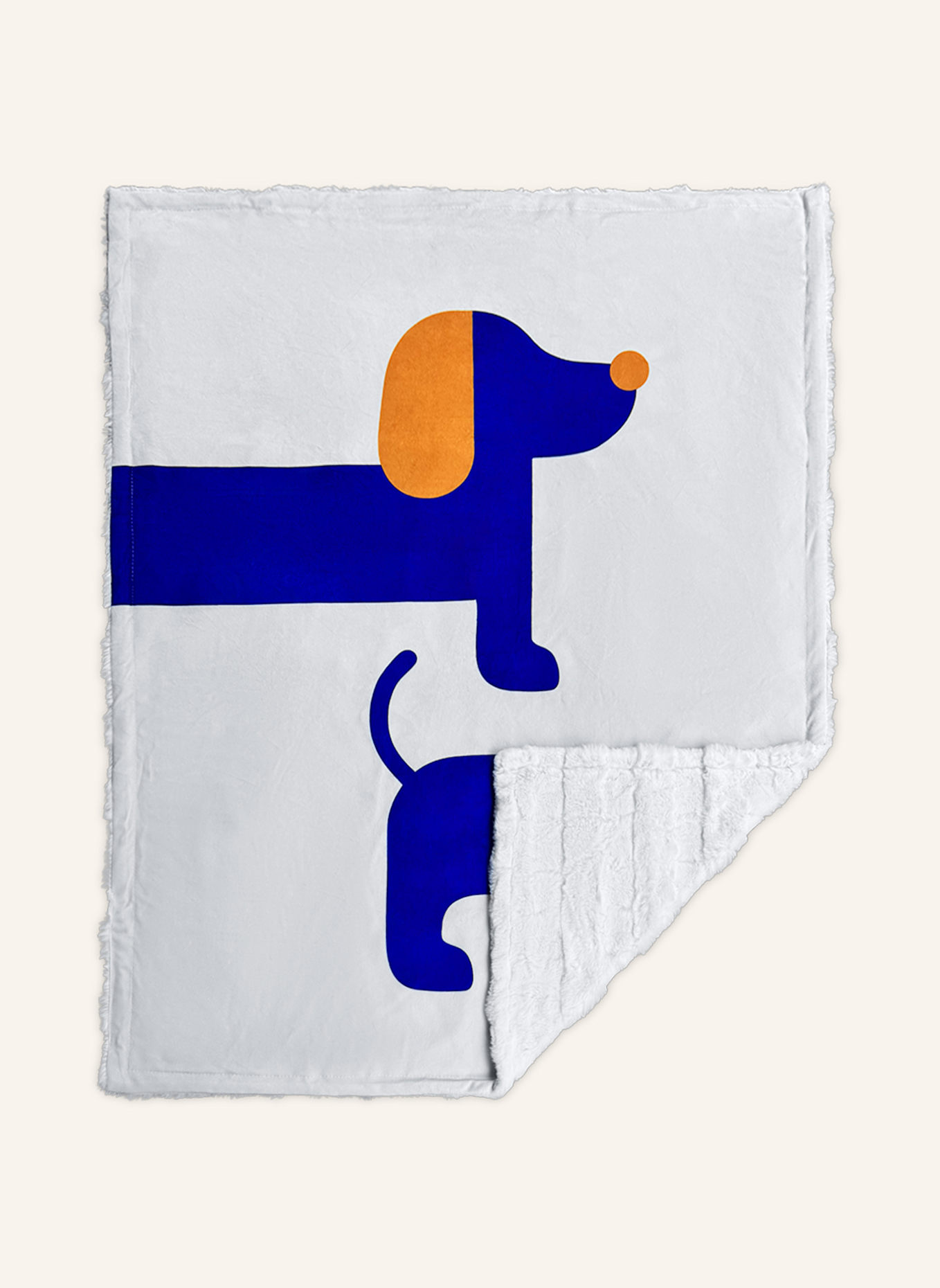 HEY LANA Hundedecke THE COZY PUP: HELLBLAU/ WEISS