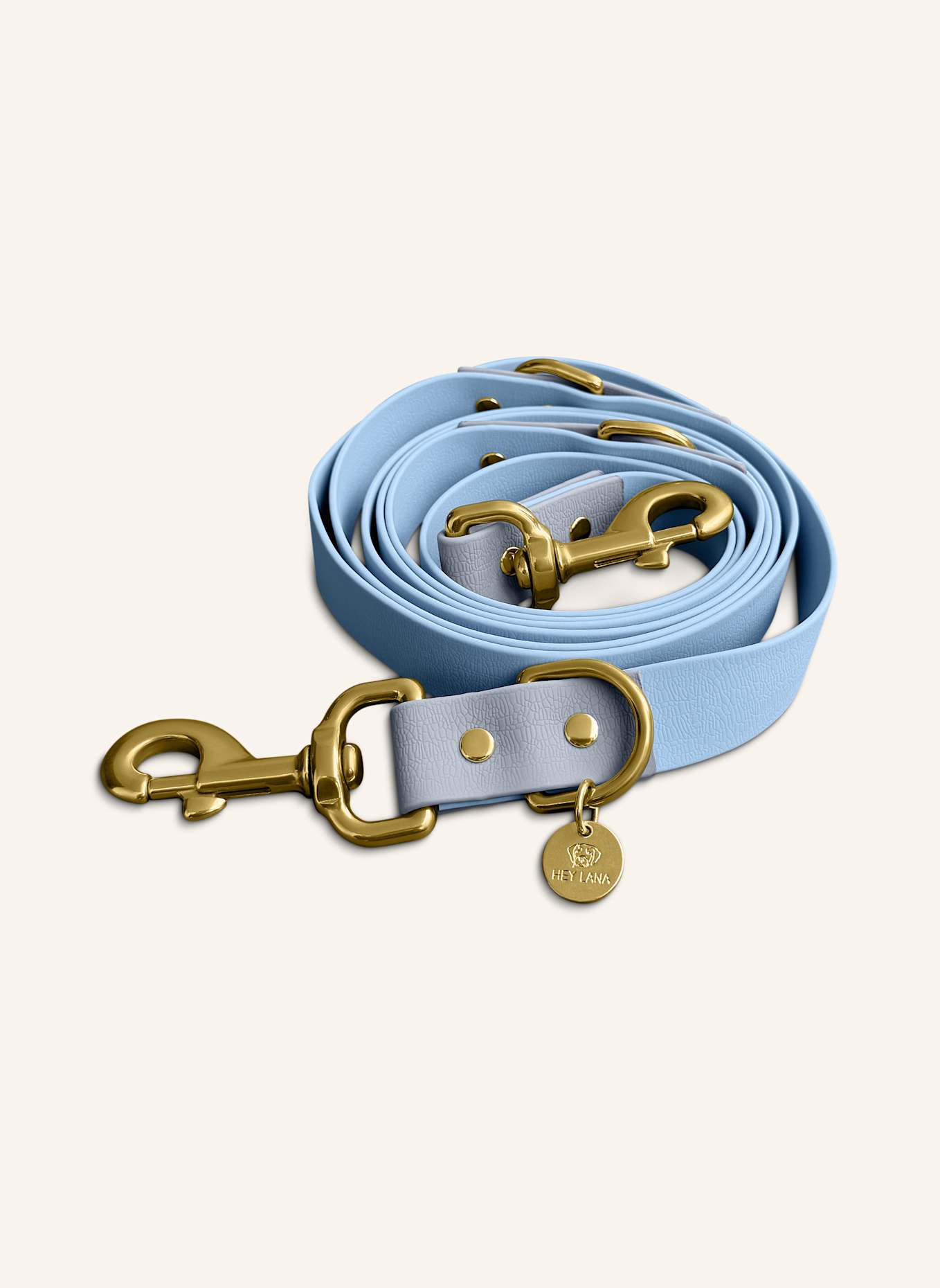 HEY LANA Hundeleine OUTDOOR FLEX: TAUPE/ HELLBLAU