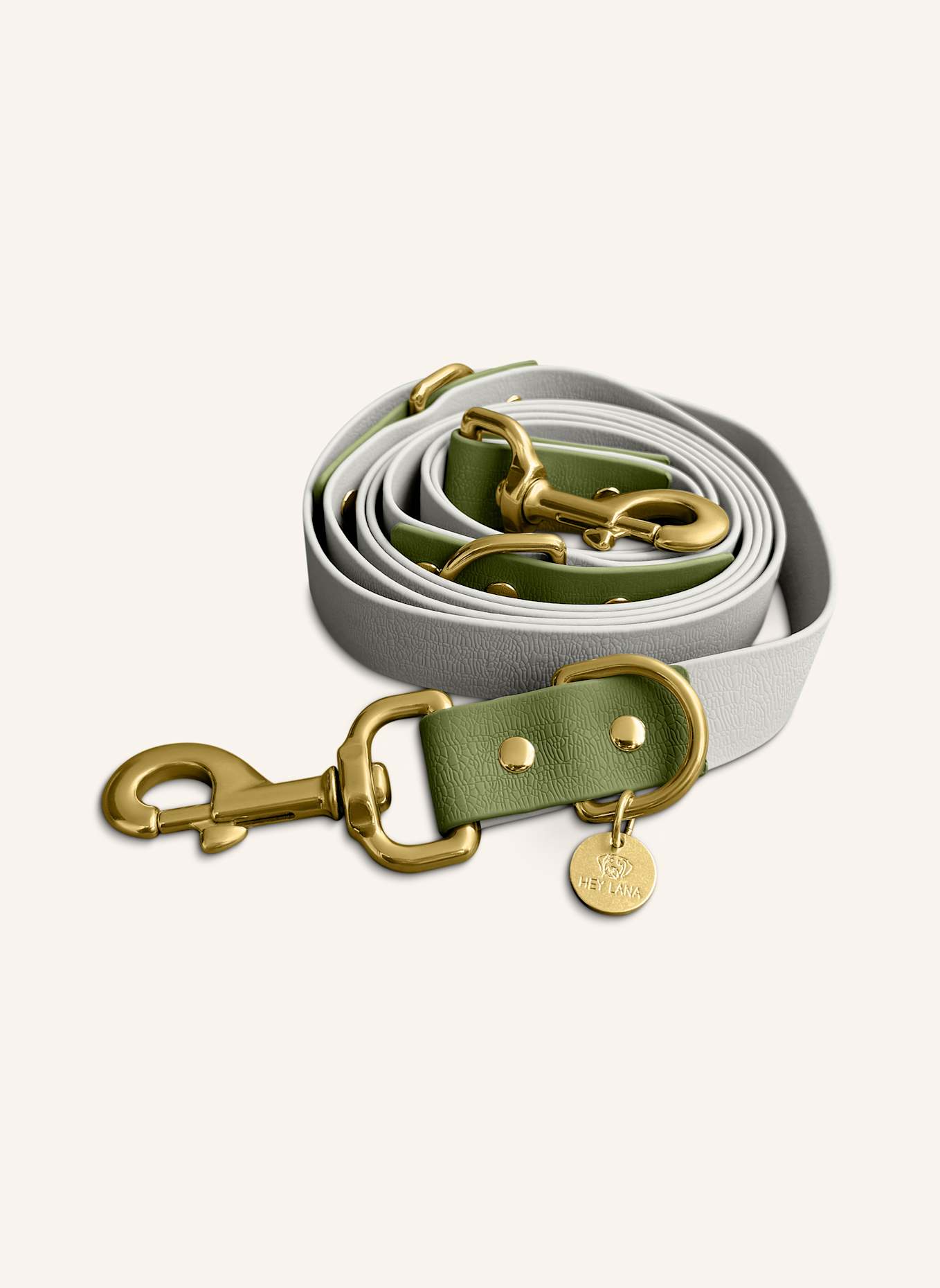 HEY LANA Hundeleine OUTDOOR FLEX: GRAU/ GRÜN