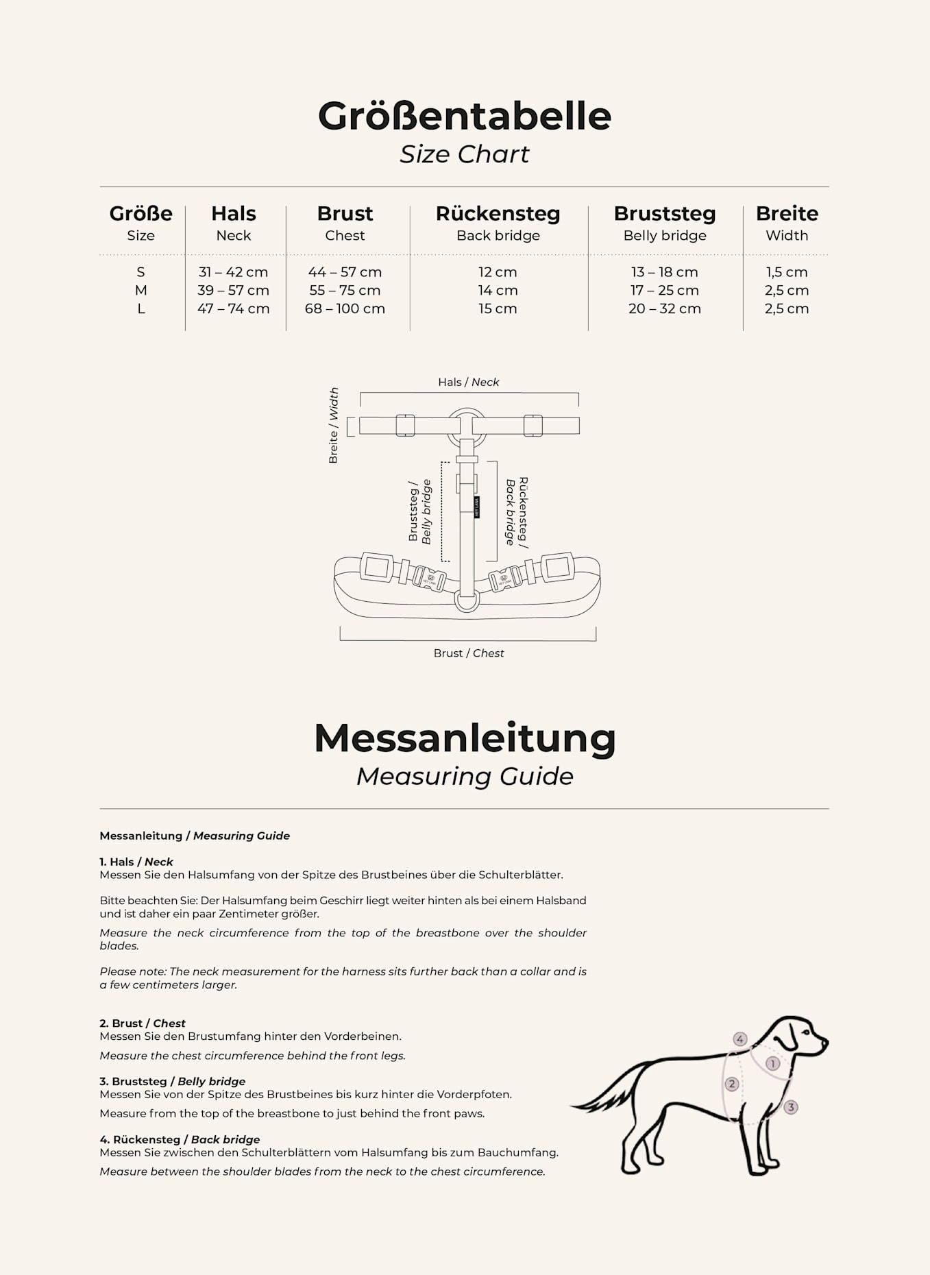 HEY LANA Hundegeschirr OUTDOOR FLEX: CAMEL/ BEIGE