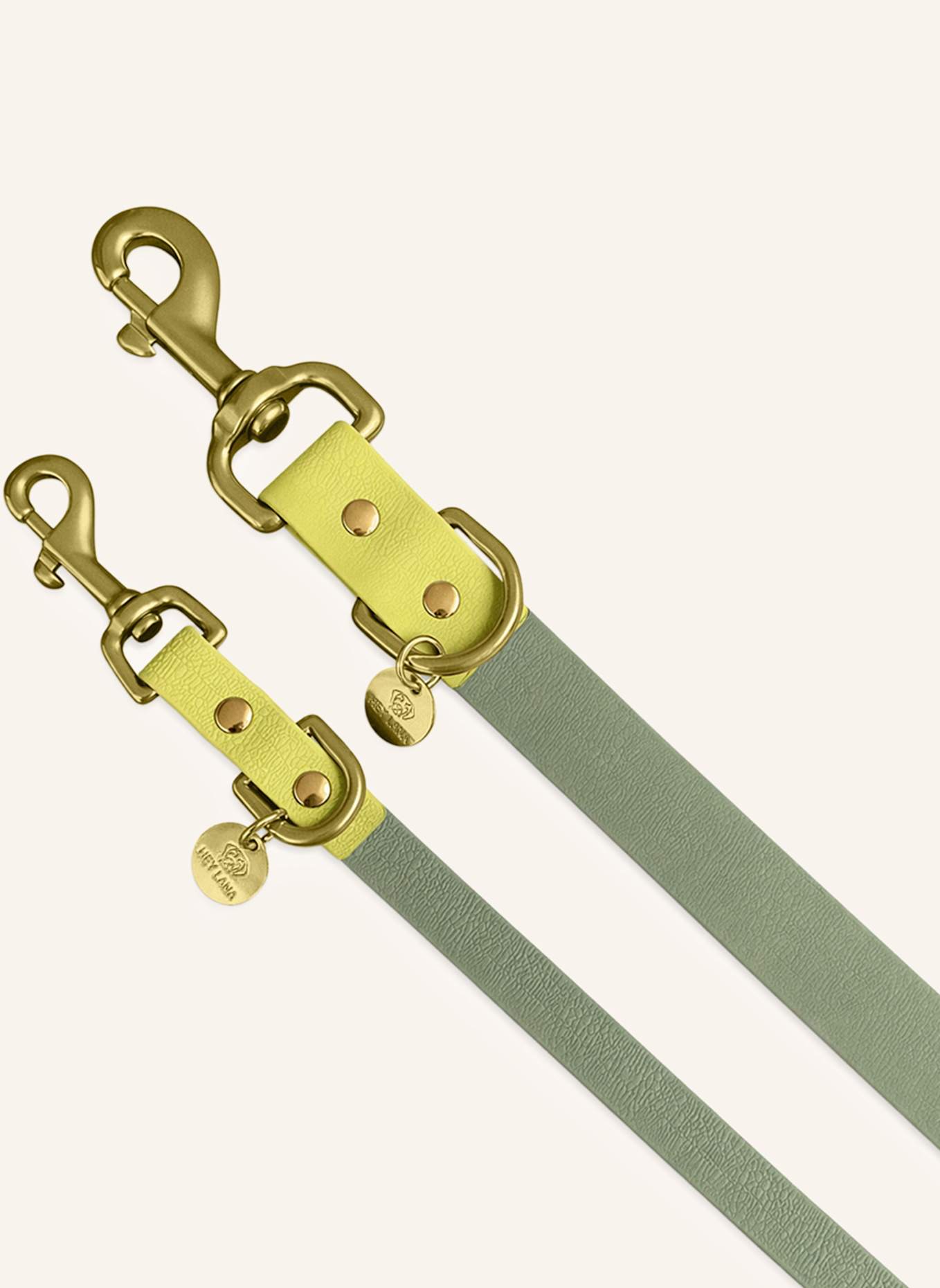 HEY LANA Hundeleine OUTDOOR FLEX: HELLGELB/ KHAKI