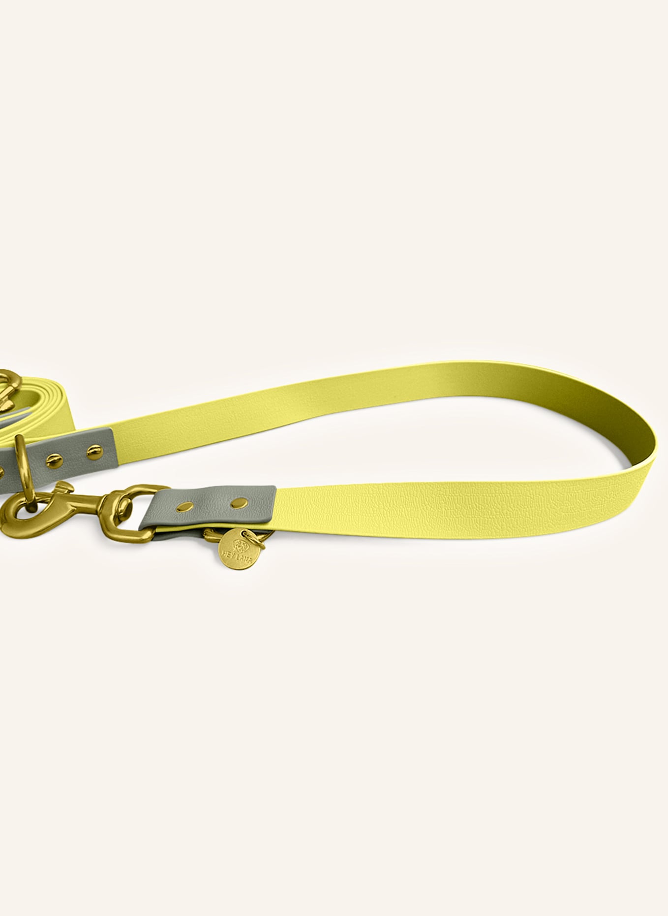 HEY LANA Hundeleine OUTDOOR FLEX: HELLGELB/ KHAKI