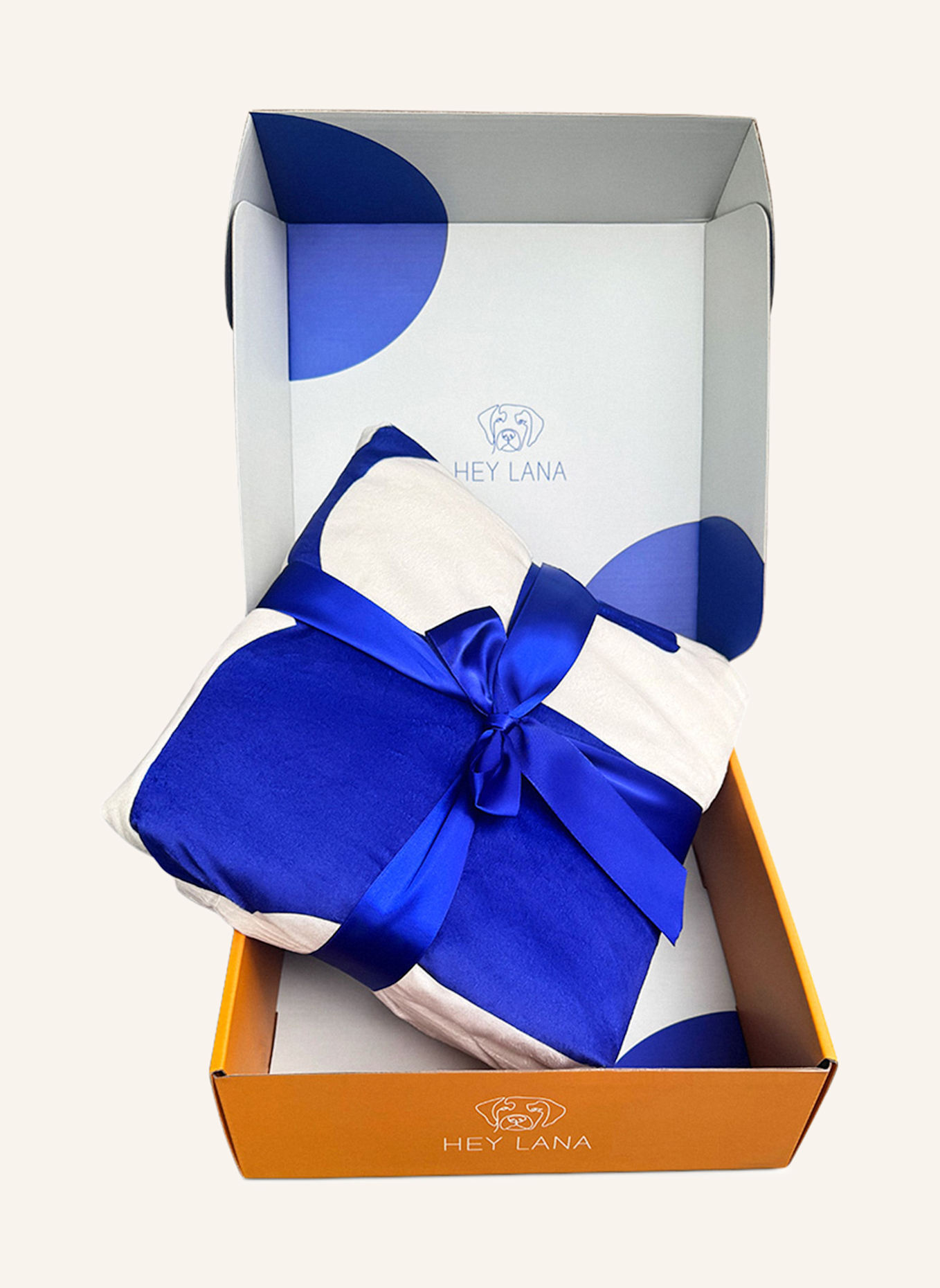 HEY LANA Hundedecke THE COZY PUP: BLAU/ WEISS