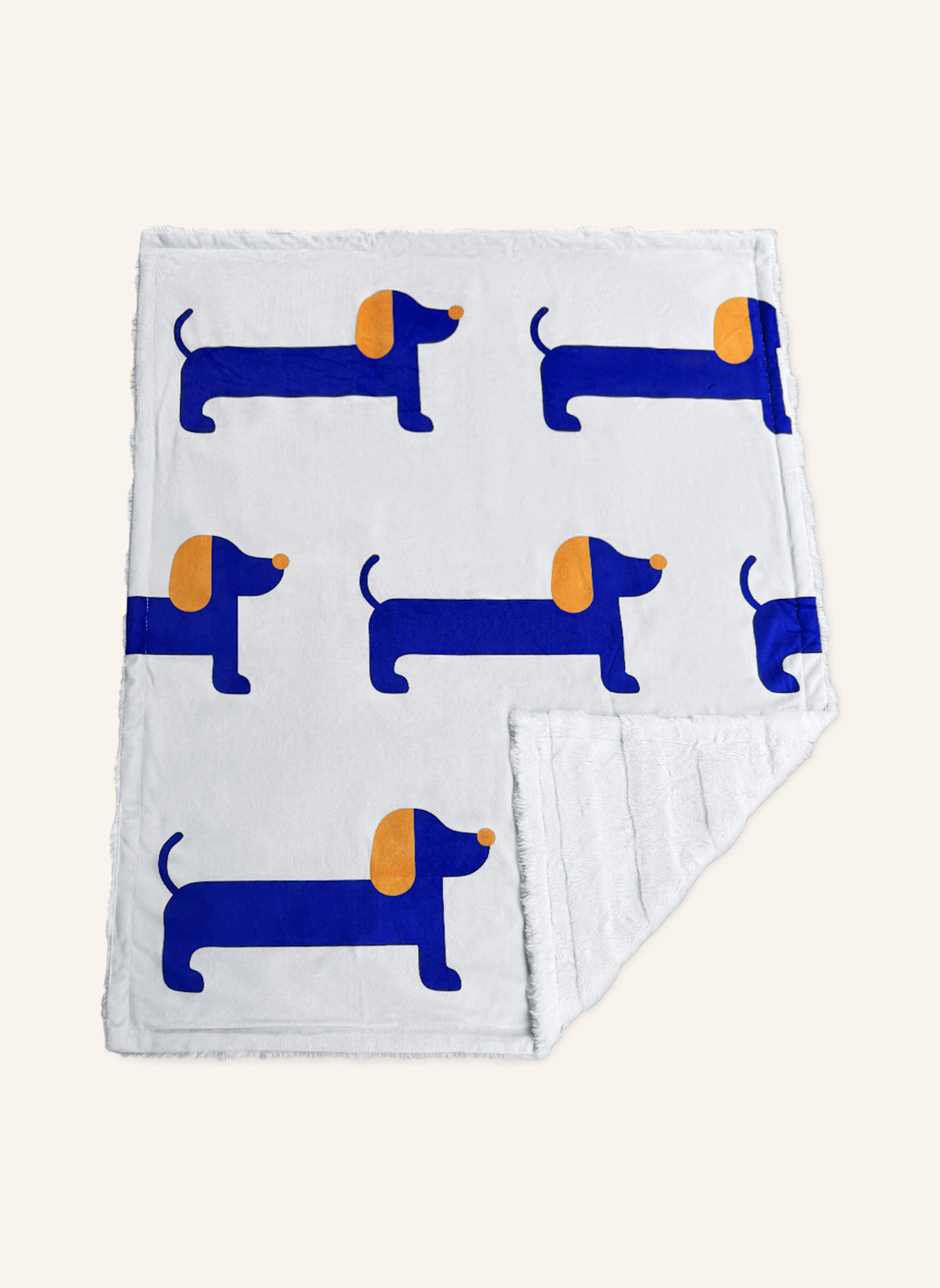 HEY LANA Hundedecke THE COZY PUP: BLAU/ WEISS