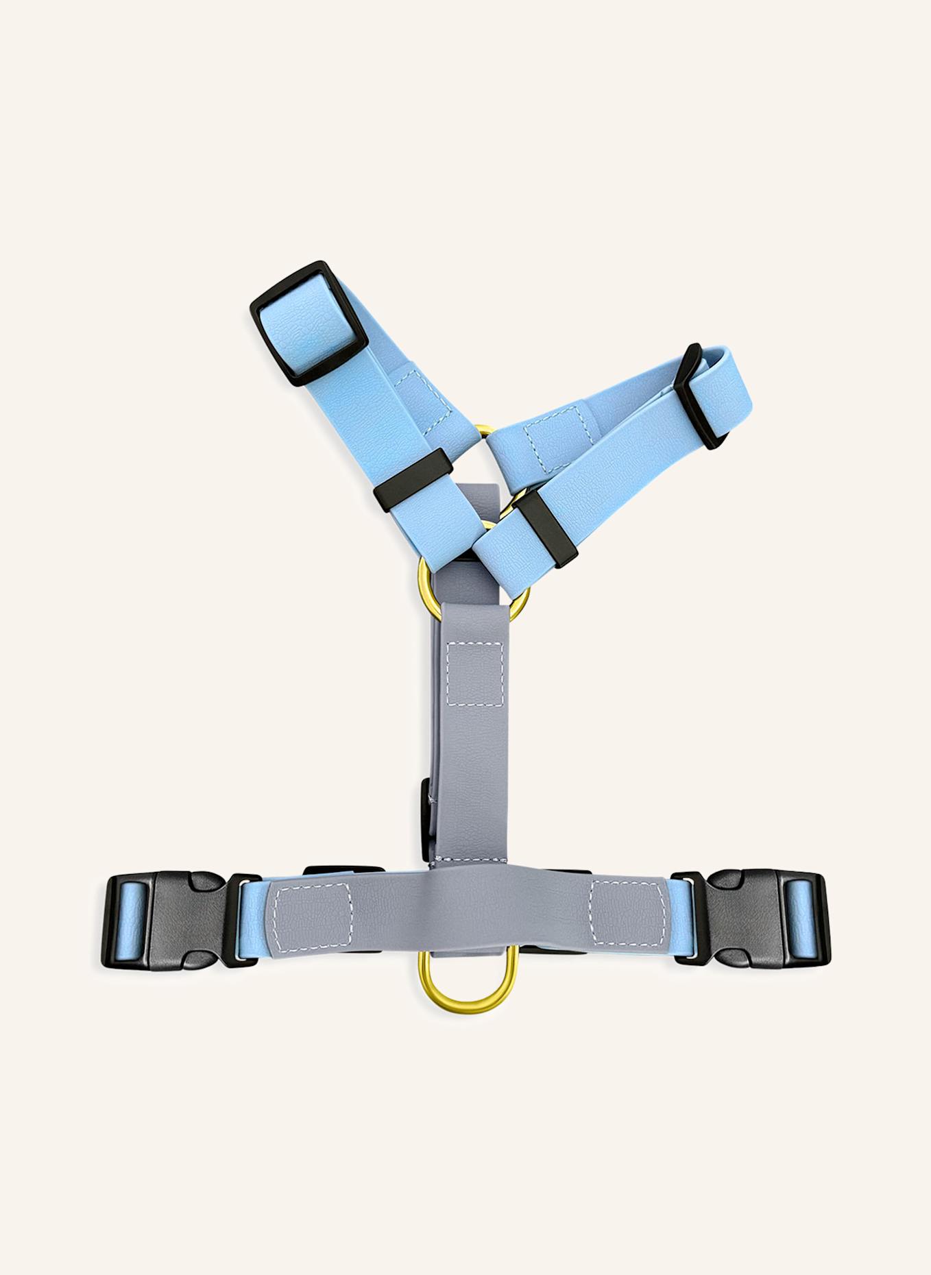 HEY LANA Hundegeschirr OUTDOOR FLEX: TAUPE/ HELLBLAU