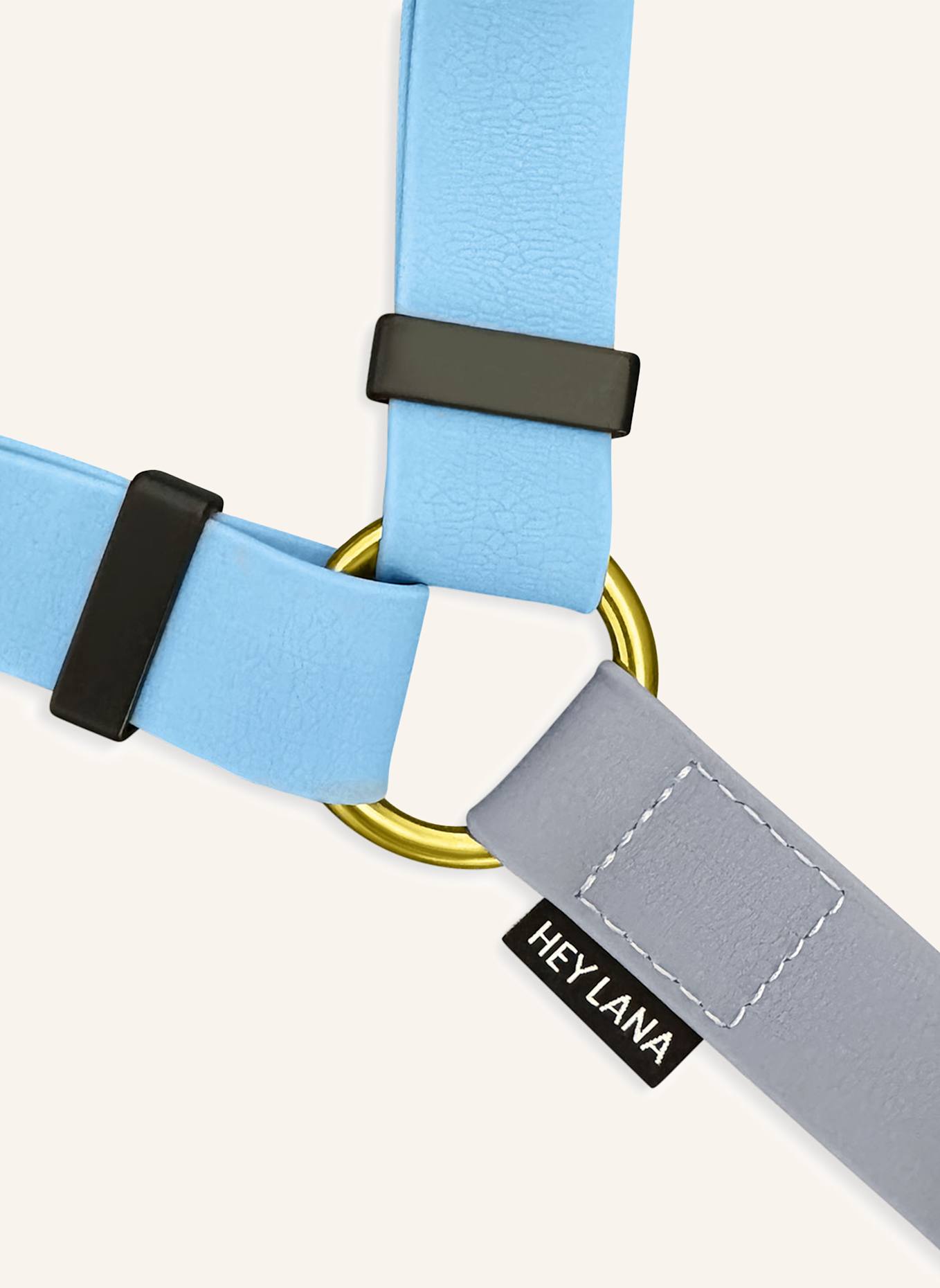 HEY LANA Hundegeschirr OUTDOOR FLEX: TAUPE/ HELLBLAU