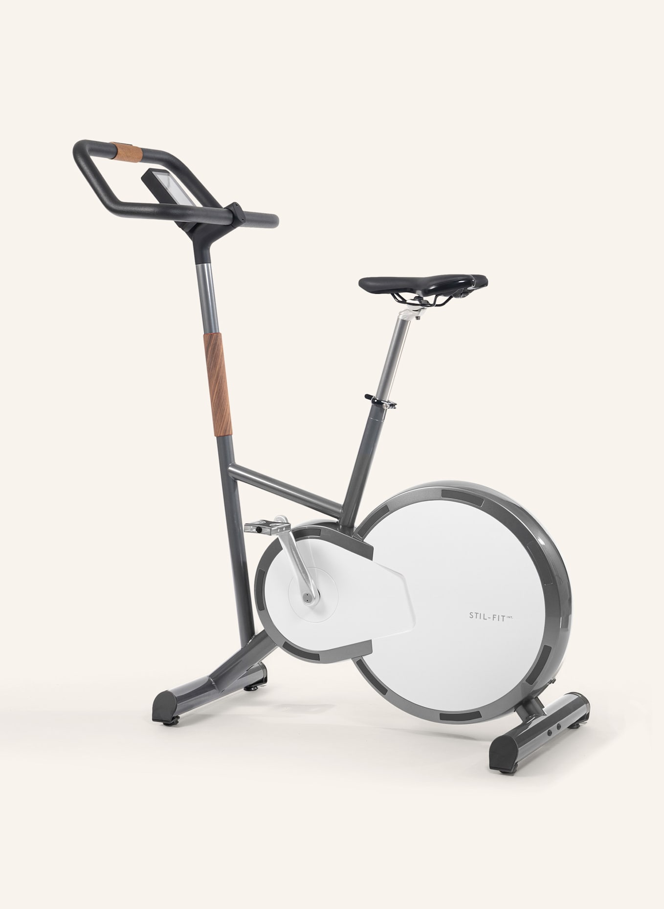 STIL-FIT Ergometer PURE: WEISS / WALNUSS