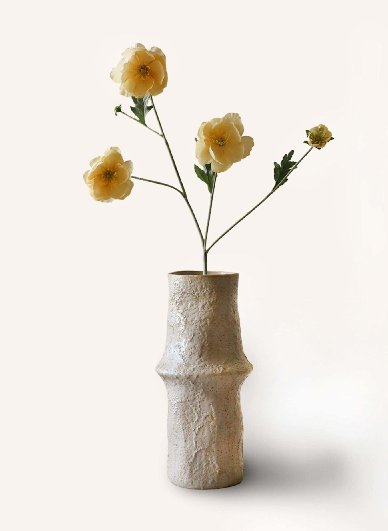 Botané Kunstblume FOUR HEADS POPPY FLOWER: GELB