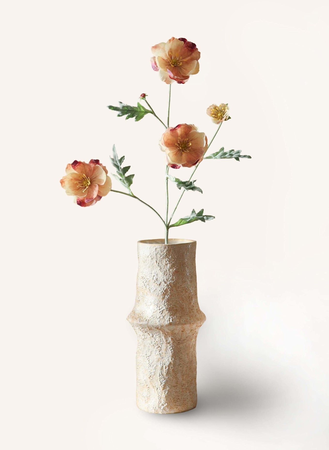 Botané Kunstblume FOUR HEADS POPPY FLOWER: ROSA