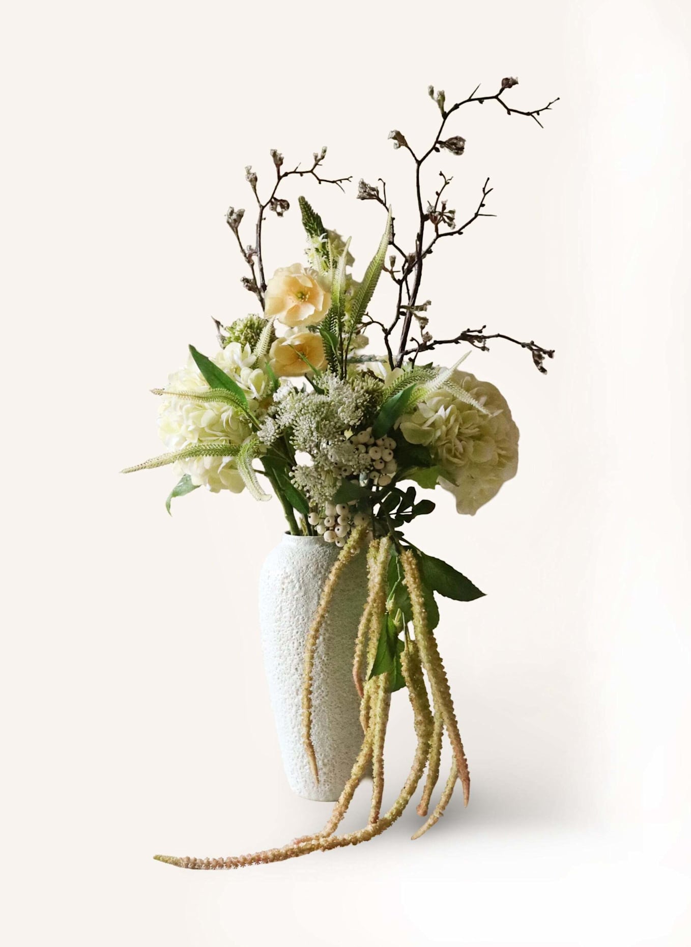 Botané Künstlicher Blumenstrauß IVORY CASCADE: WEISS