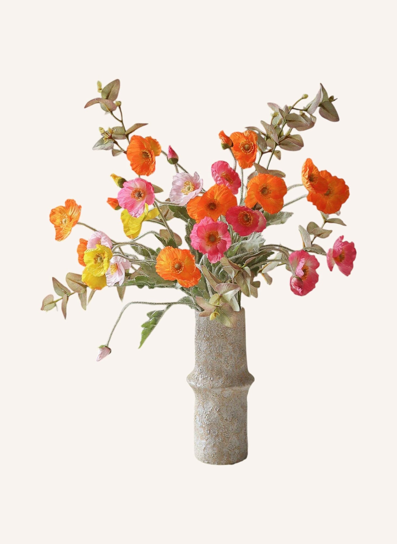 Botané POPPY SPRITZ Artificial Flower Bouquet: ORANGE/ RED/ YELLOW