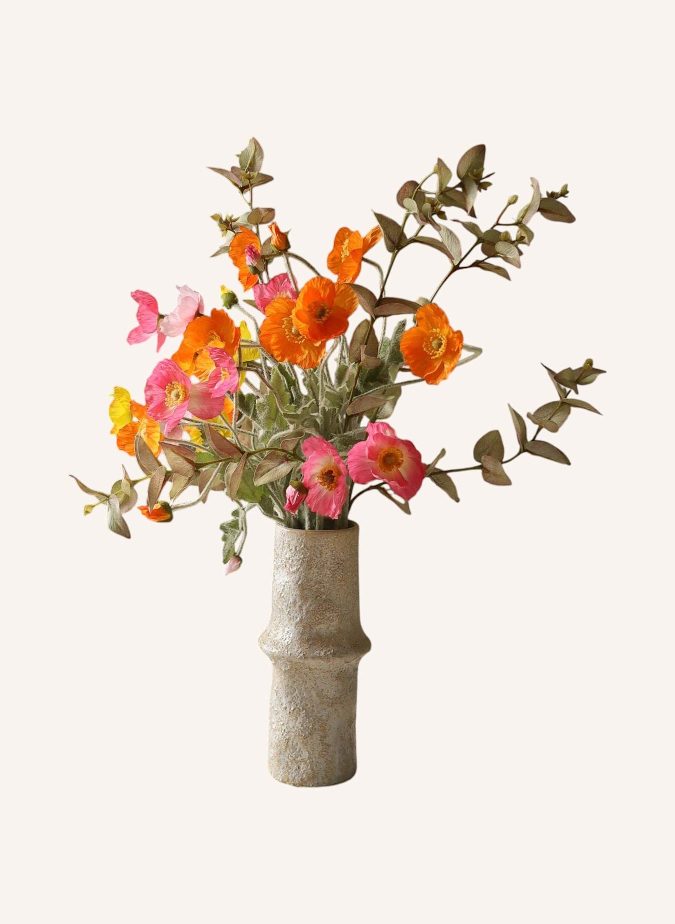 Botané POPPY SPRITZ Artificial Flower Bouquet: ORANGE/ RED/ YELLOW